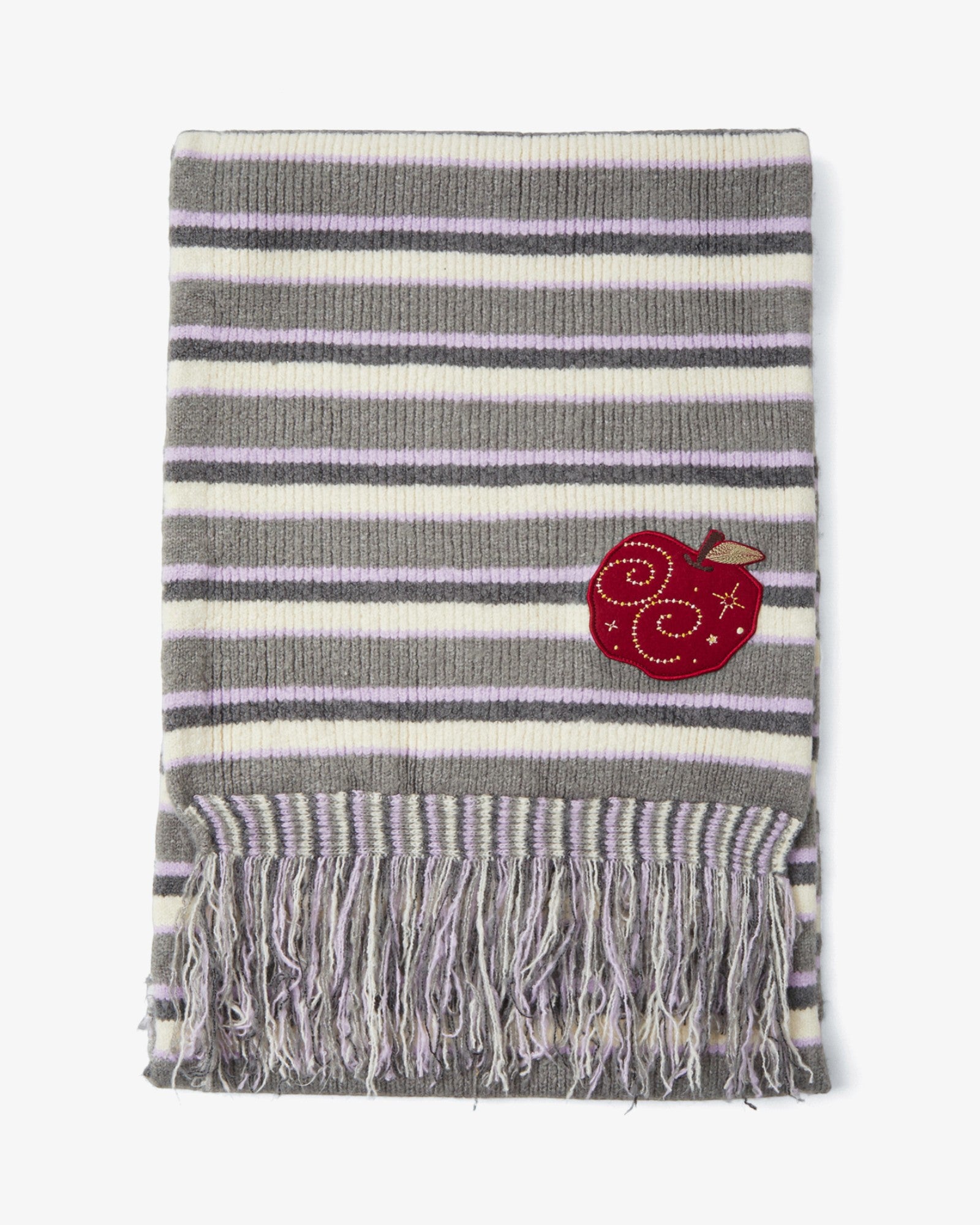 STRIPE TASSEL MUFFLER [GREY]