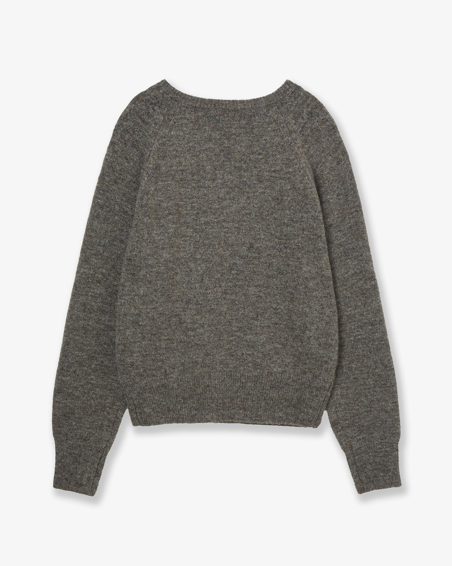 SYMBOL V NECK KNIT [MELANGE BROWN]