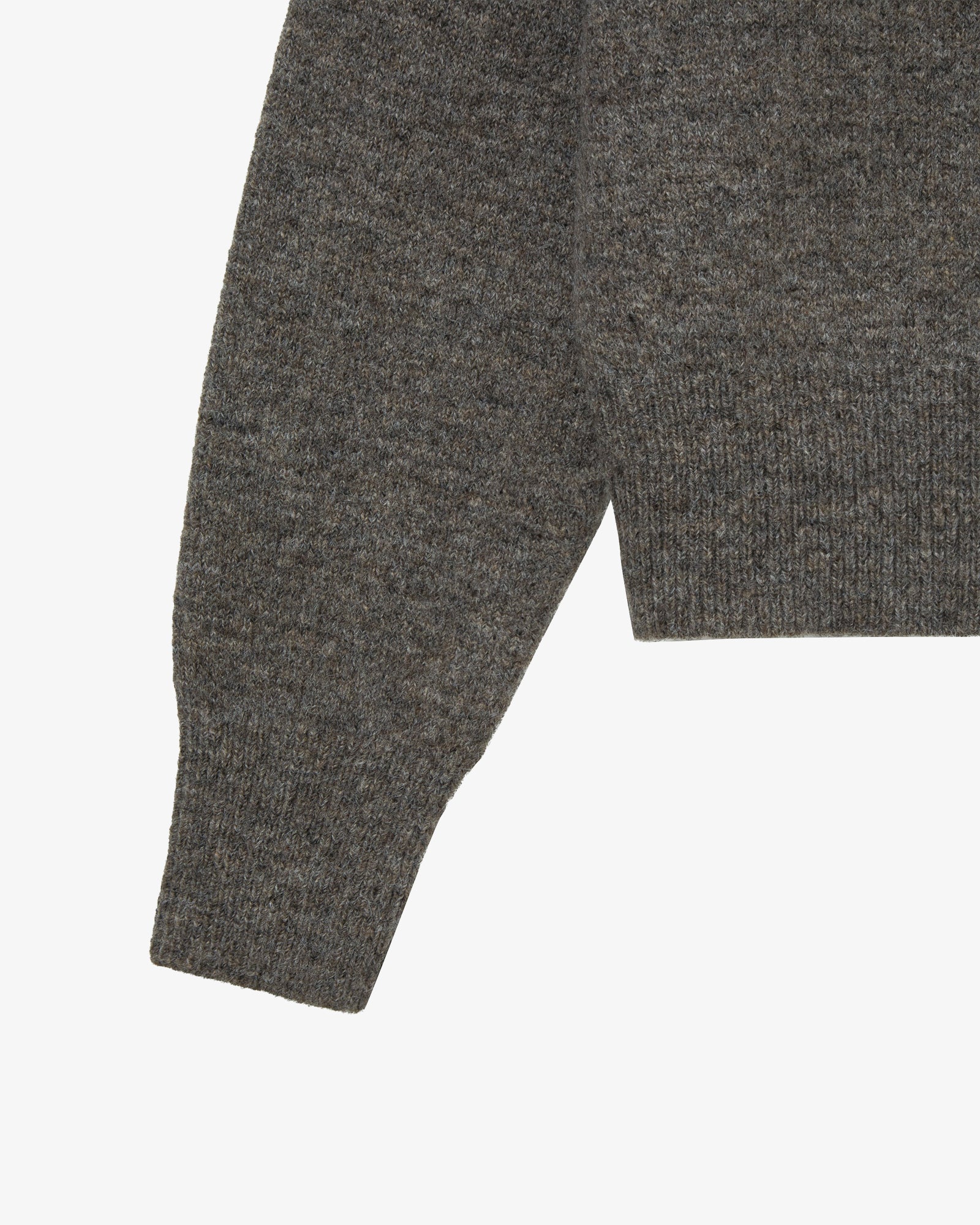 SYMBOL V NECK KNIT [MELANGE BROWN]