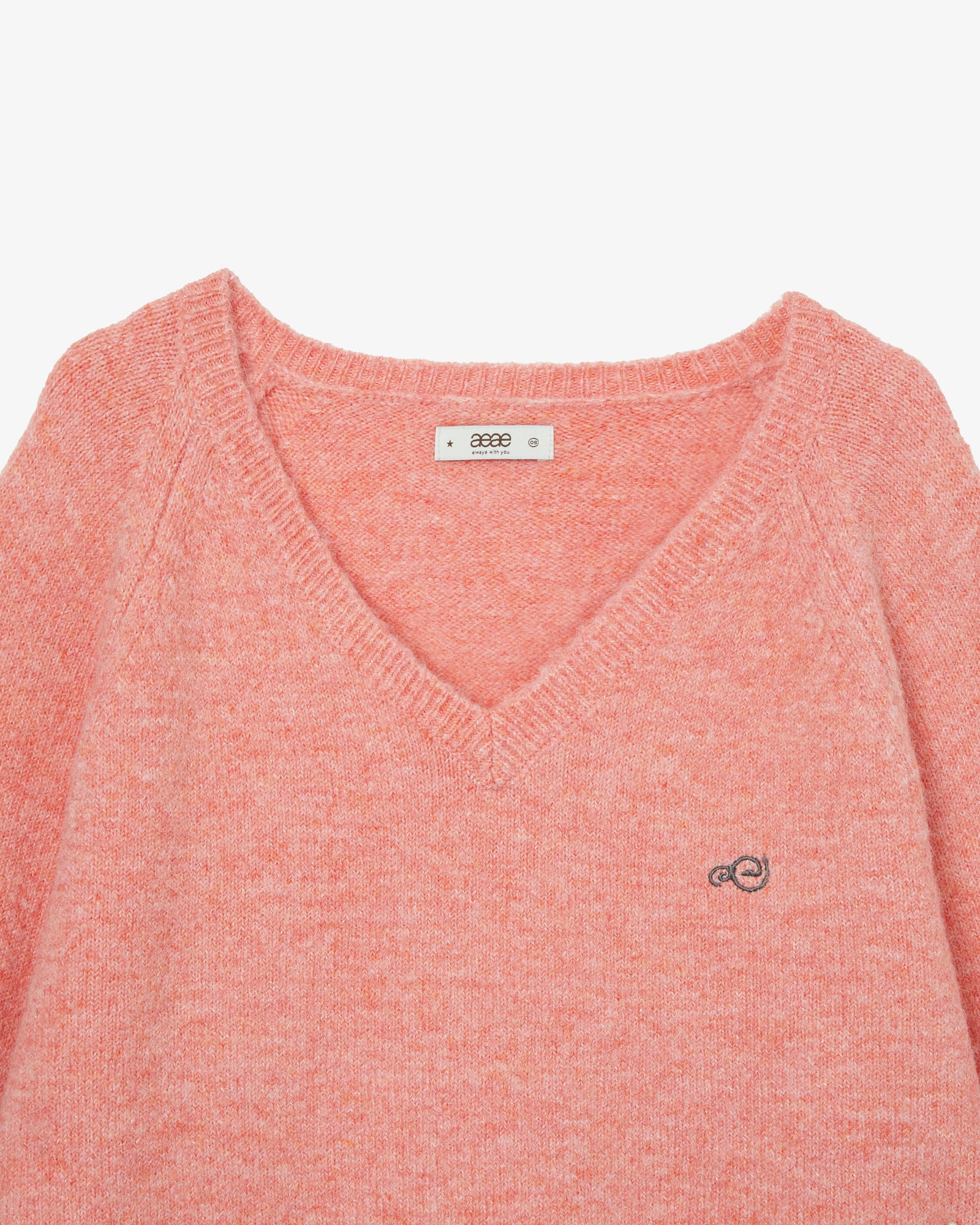SYMBOL V NECK KNIT [PINK]