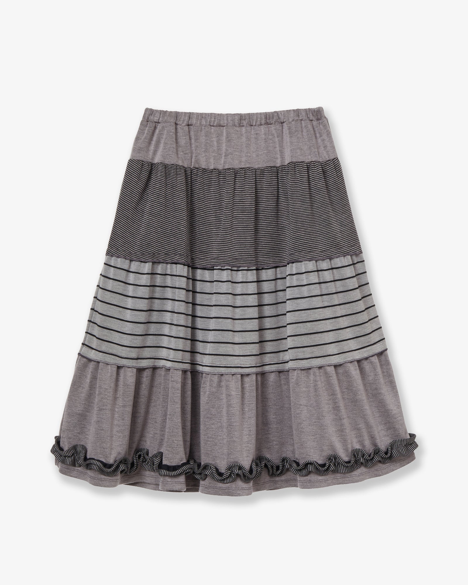 TIERED FRILL SKIRT [GREY]