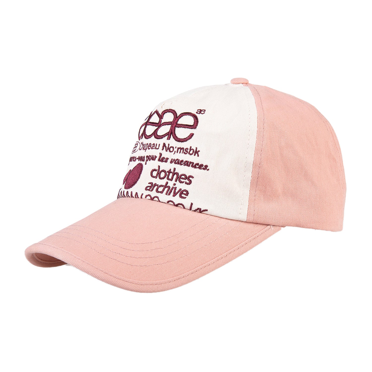 WEB LOGO 5 PANNEL CAP [PINK/BUGUNDY]