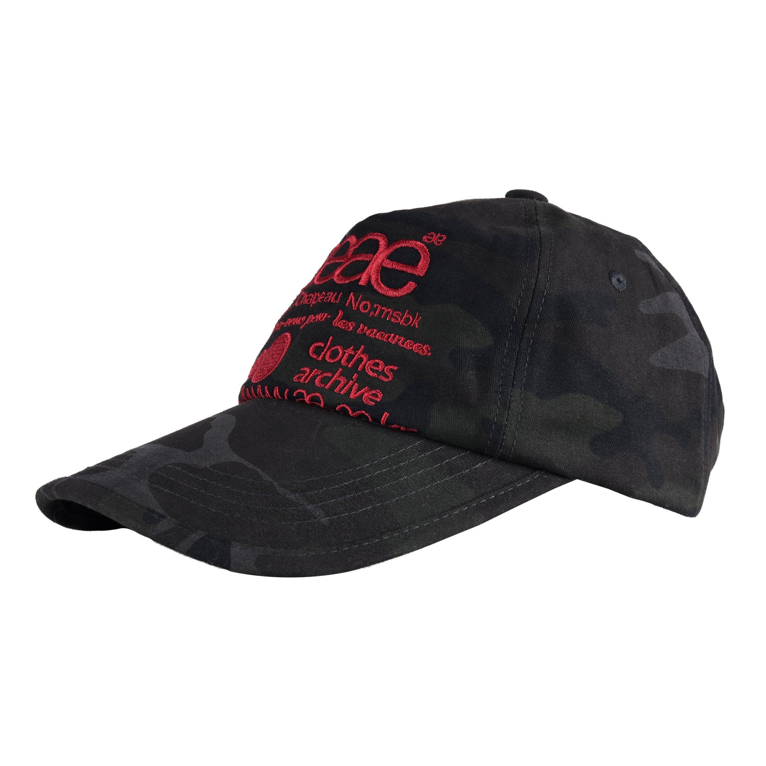 WEB LOGO CAMO 5 PANNEL CAP [BLACK]