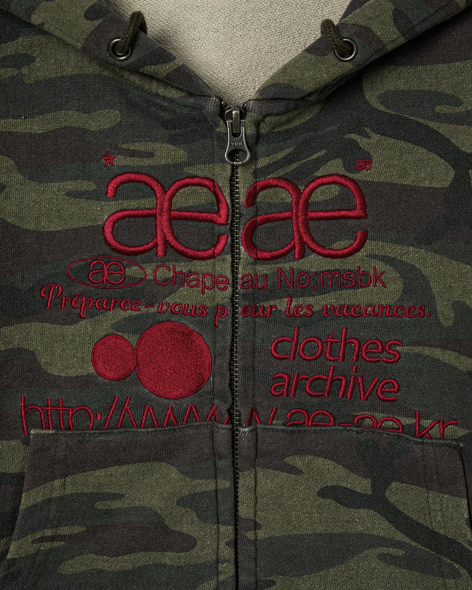 WEB LOGO CROP HOOD ZIP UP [CAMO GREEN] – aeae JAPAN