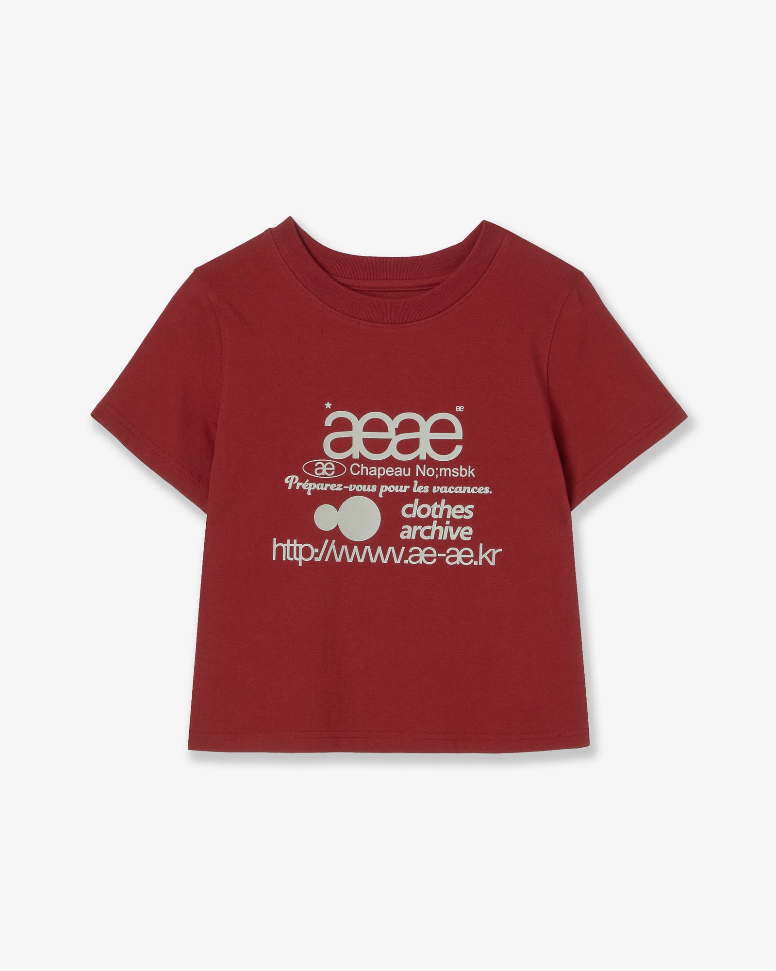 Tシャツ・カットソー [AEAE]WEB LOGO CROP T-SHIRTS [BURGUNDY] WEB LOGO CROP T-SH WEB LOGO CROP T-SHIRTS [BURGUNDY] – aeae JAPAN