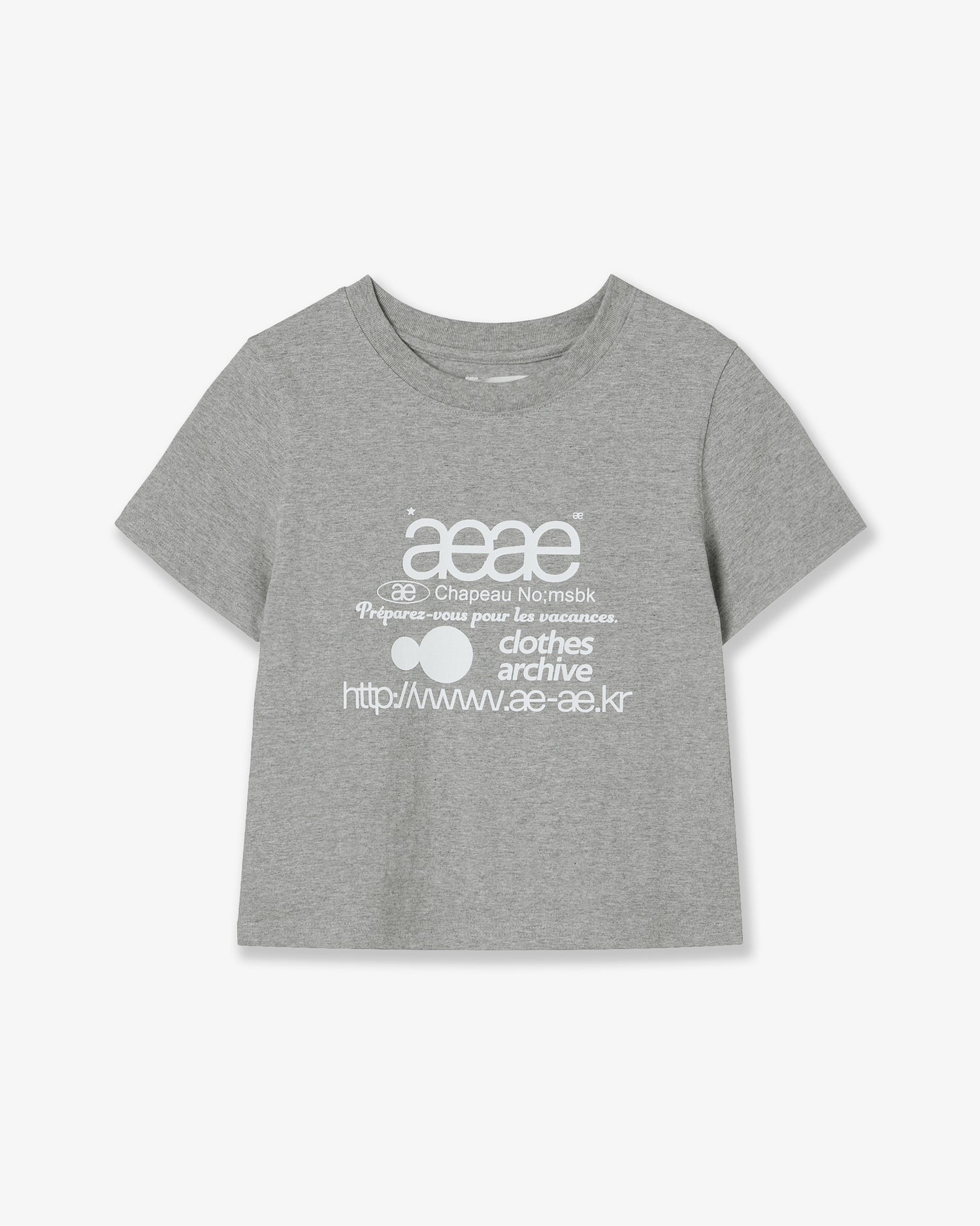WEB LOGO CROP T-SHIRTS [MELANGE GREY]