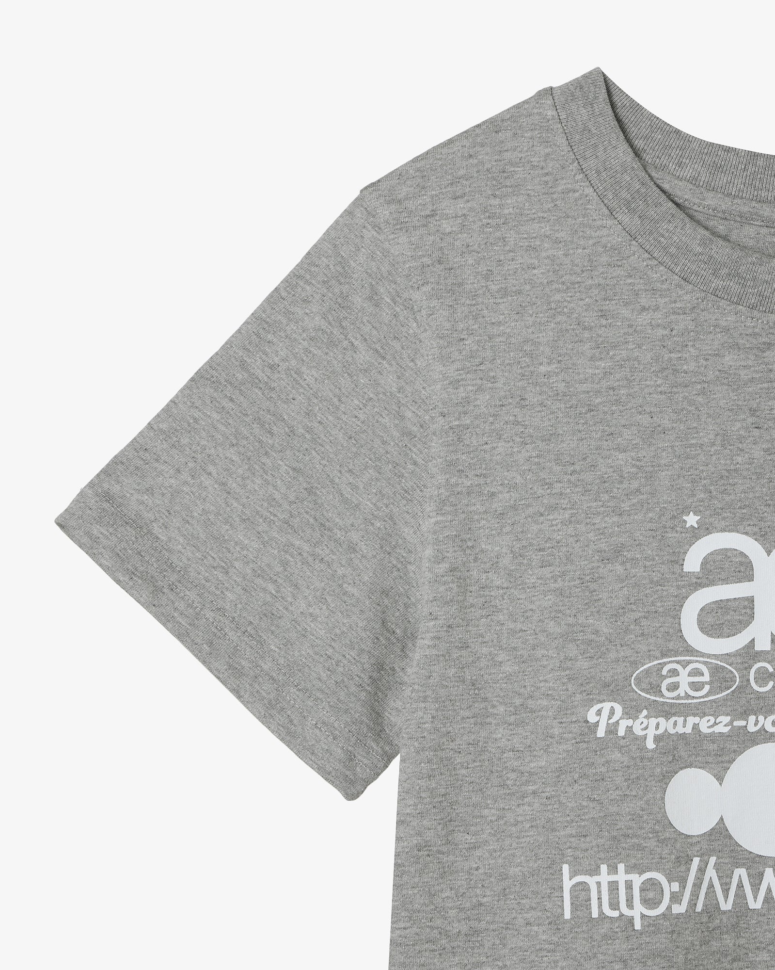 WEB LOGO CROP T-SHIRTS [MELANGE GREY] – aeae JAPAN
