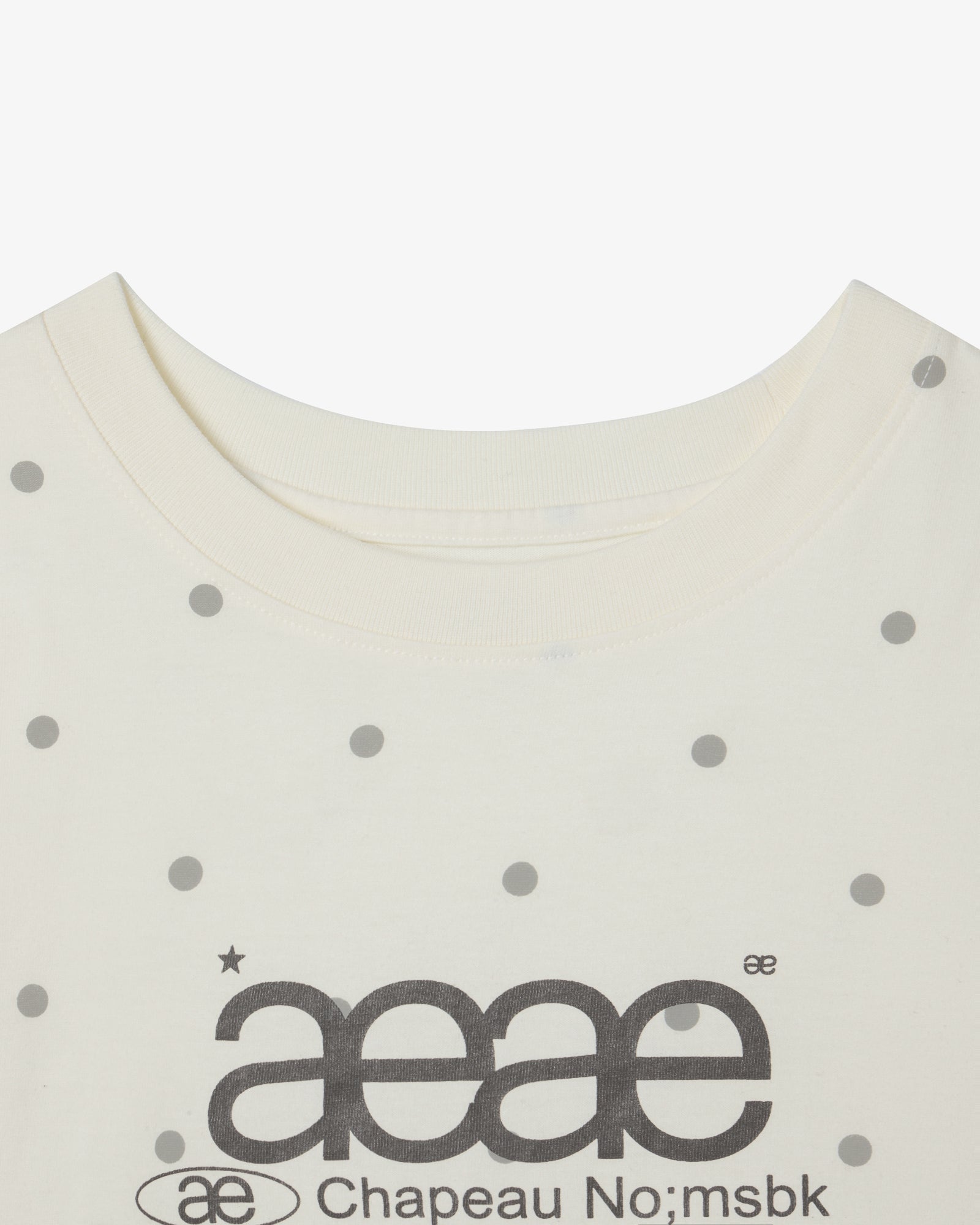 MUSINSA | AEAE WEB LOGO DOT CROP T-SHIRTS [CHARCOAL]