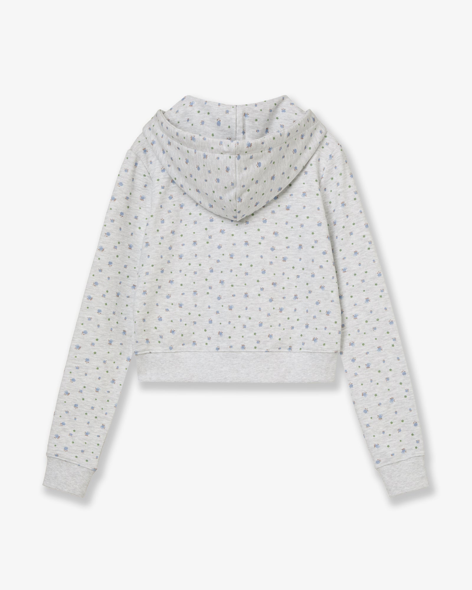 WEB LOGO FLOWER CROP HOOD ZIP-UP [BLUE]