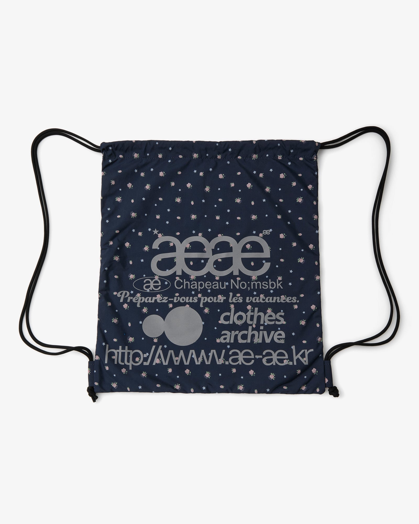 WEB LOGO FLOWER GYM SACK [NAVY]