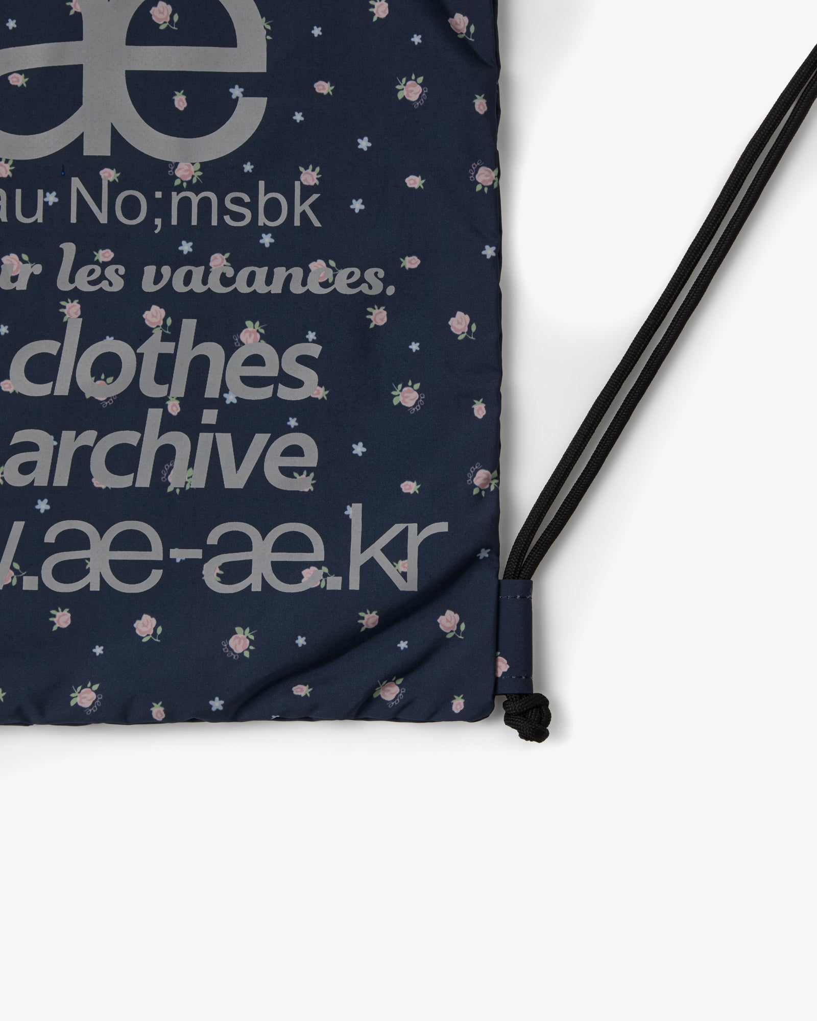 WEB LOGO FLOWER GYM SACK [NAVY]