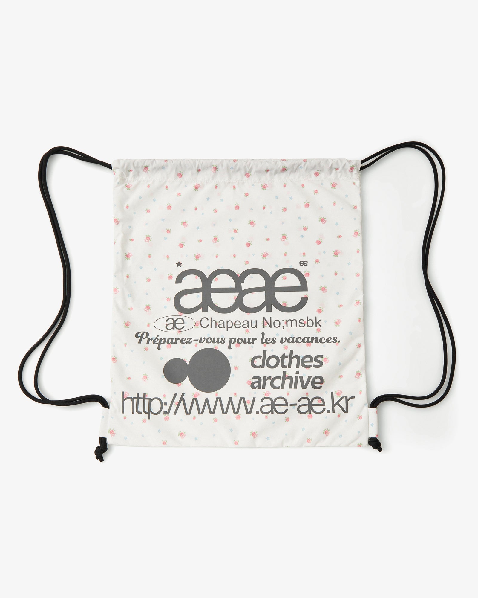 WEB LOGO FLOWER GYM SACK [WHITE]