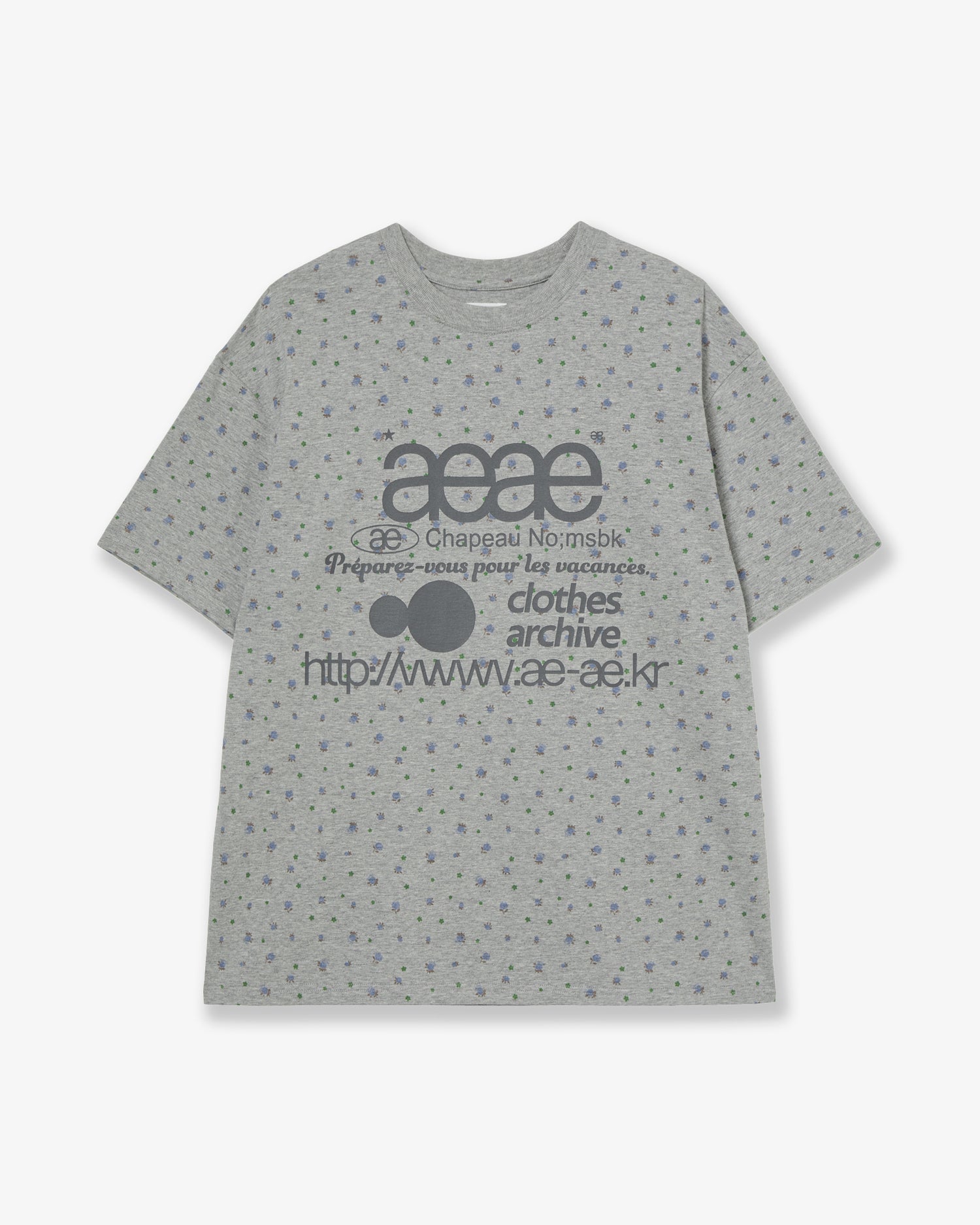 WEB LOGO FLOWER T-SHIRTS [MELANGE GREY]