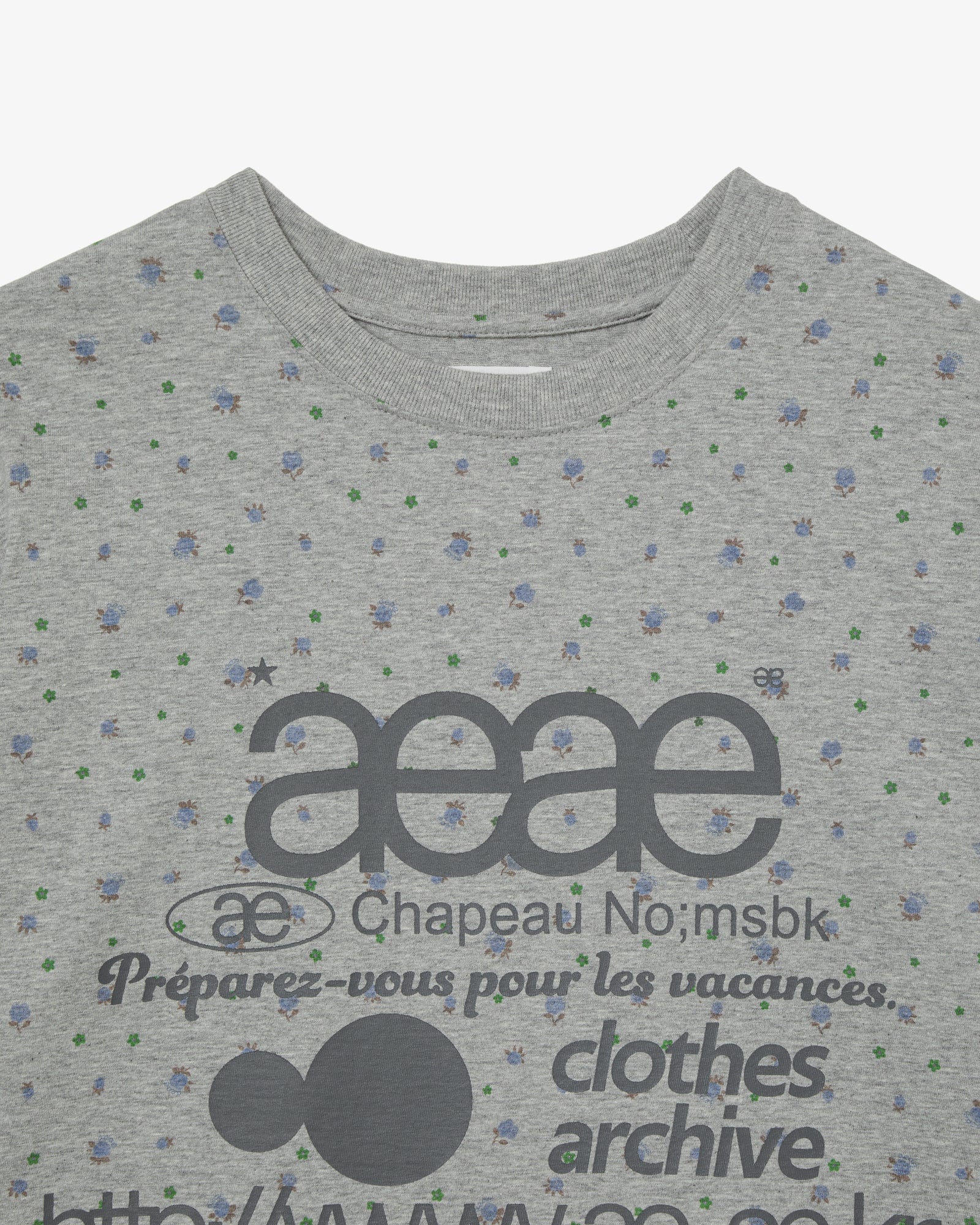 WEB LOGO FLOWER T-SHIRTS [MELANGE GREY]