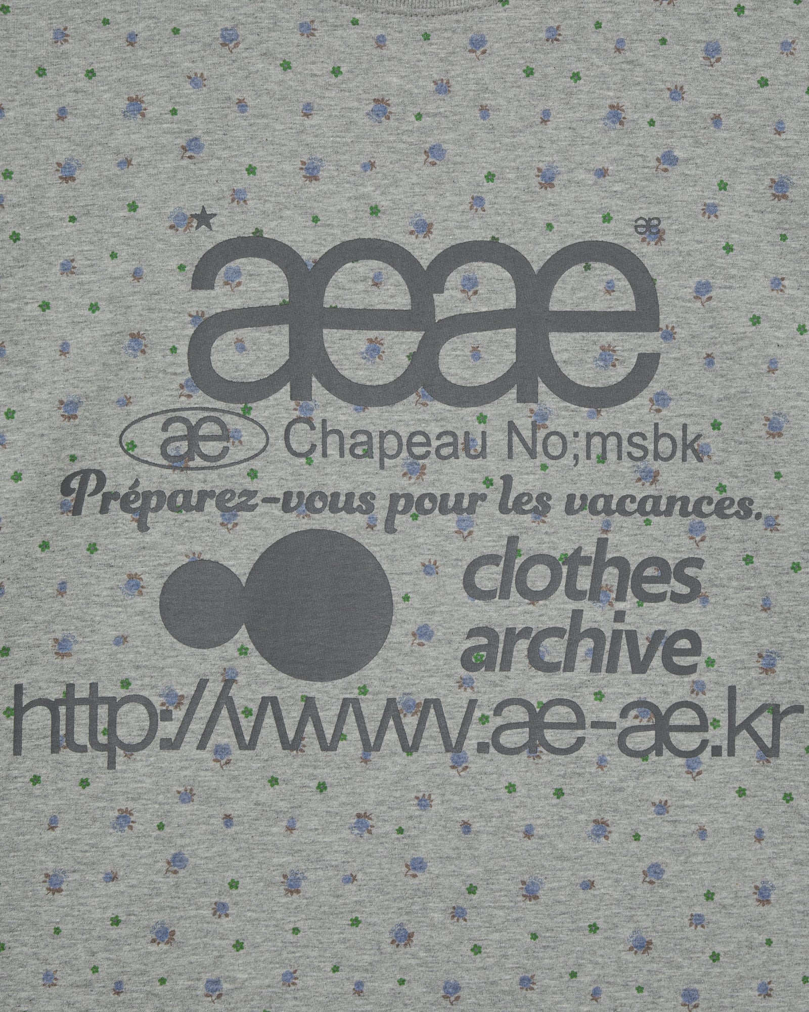 WEB LOGO FLOWER T-SHIRTS [MELANGE GREY]