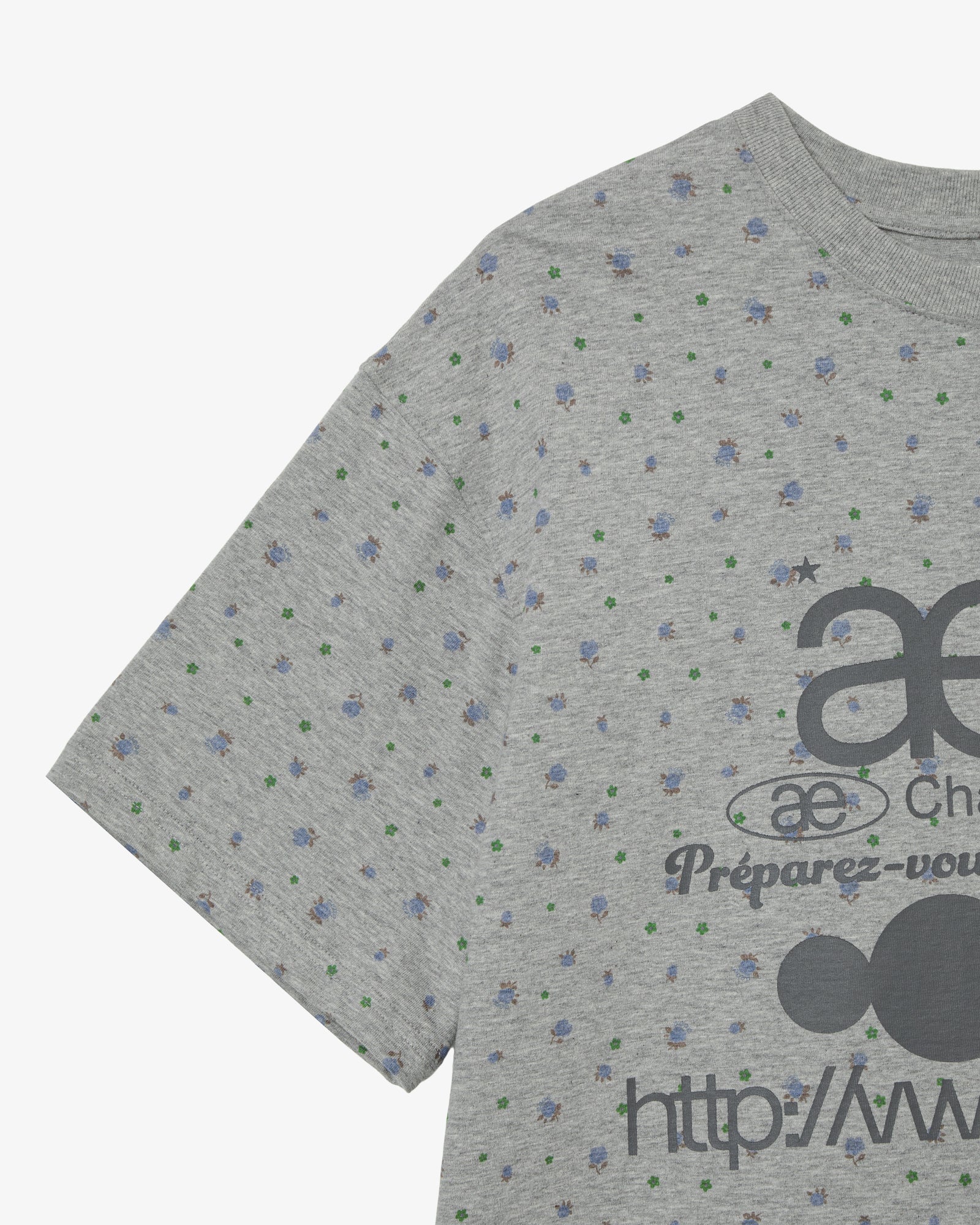 WEB LOGO FLOWER T-SHIRTS [MELANGE GREY]