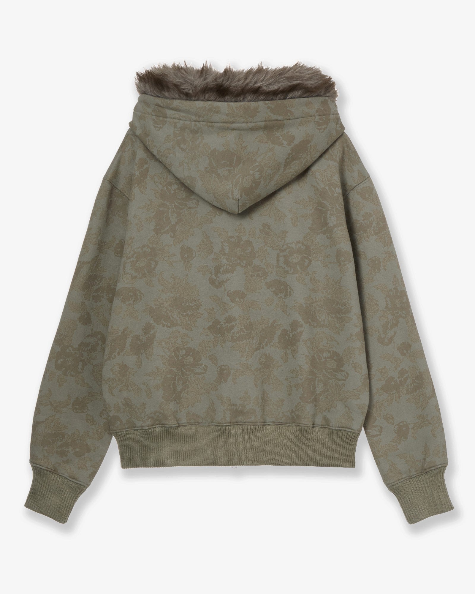 WEB LOGO FUR HOOD ZIP UP [KHAKI]