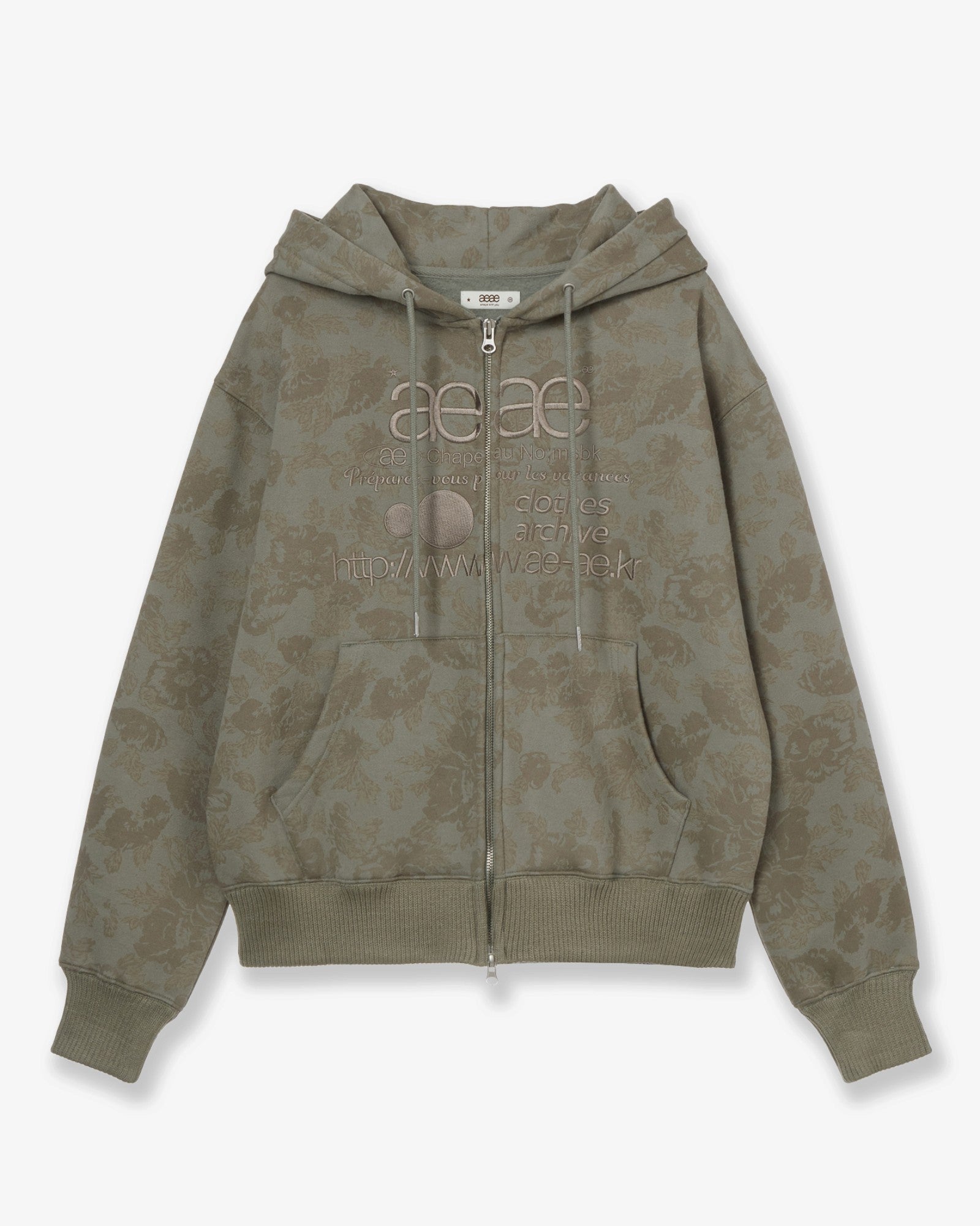 WEB LOGO FUR HOOD ZIP UP [KHAKI]