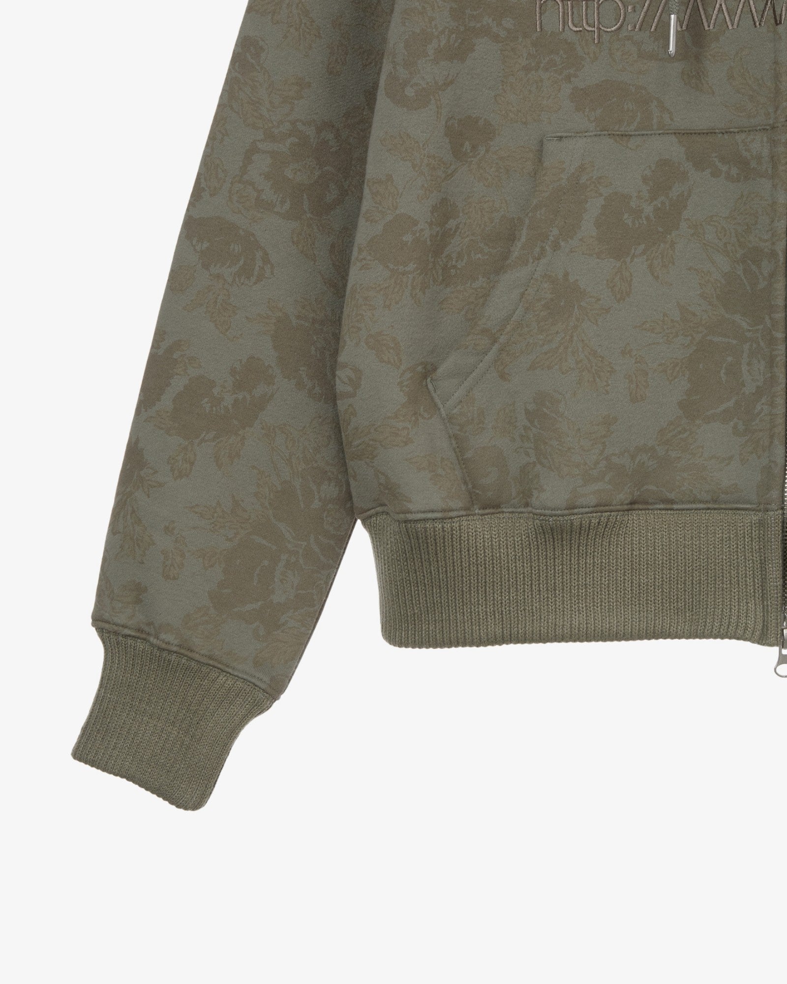 WEB LOGO FUR HOOD ZIP UP [KHAKI]