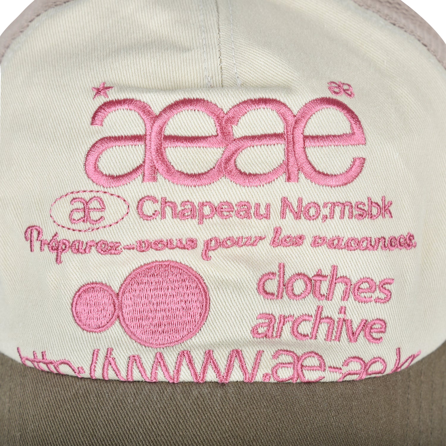 WEB LOGO MESH CAP [OLIVE/BEIGE]