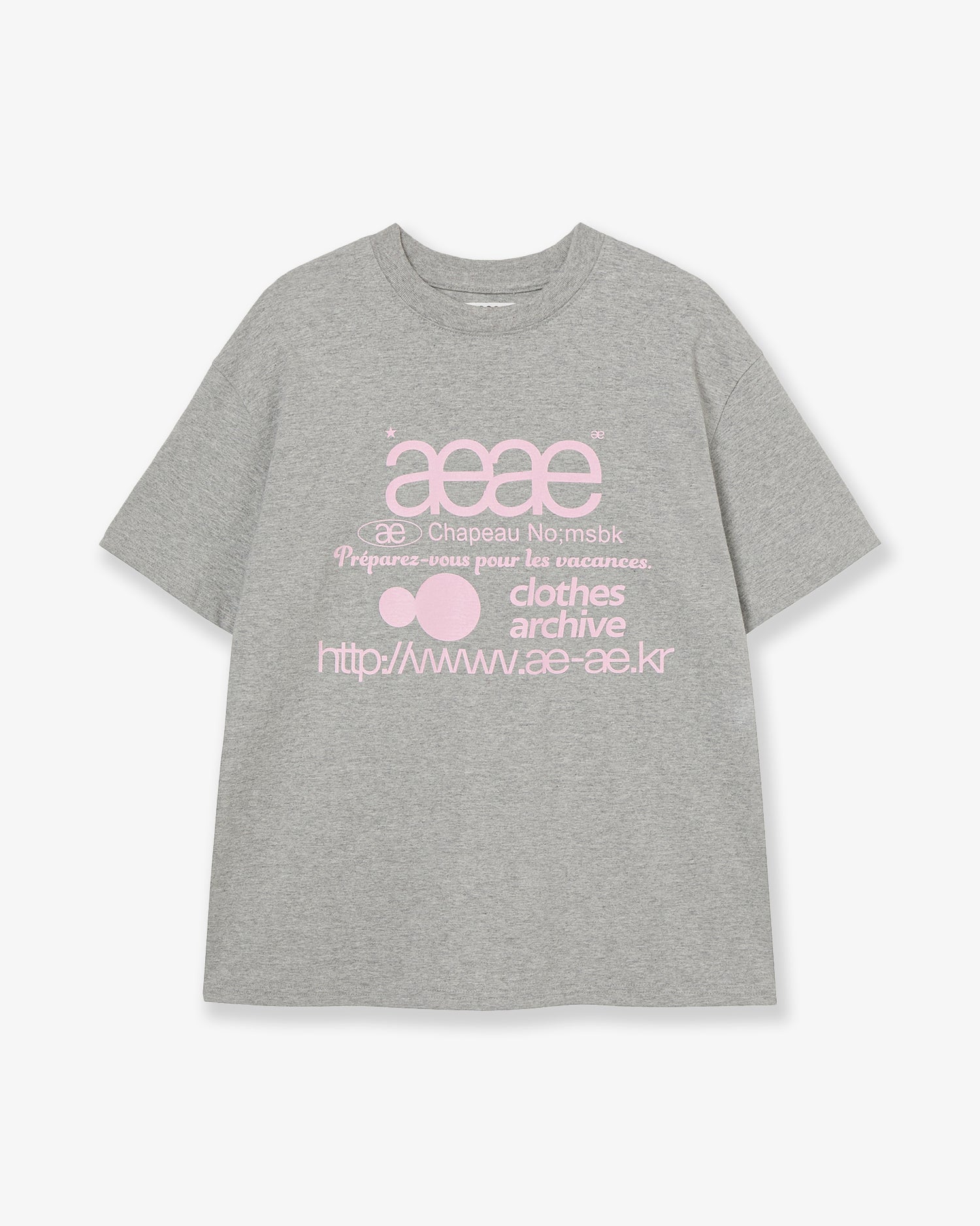 WEB LOGO T-SHIRTS [GREY/PINK]