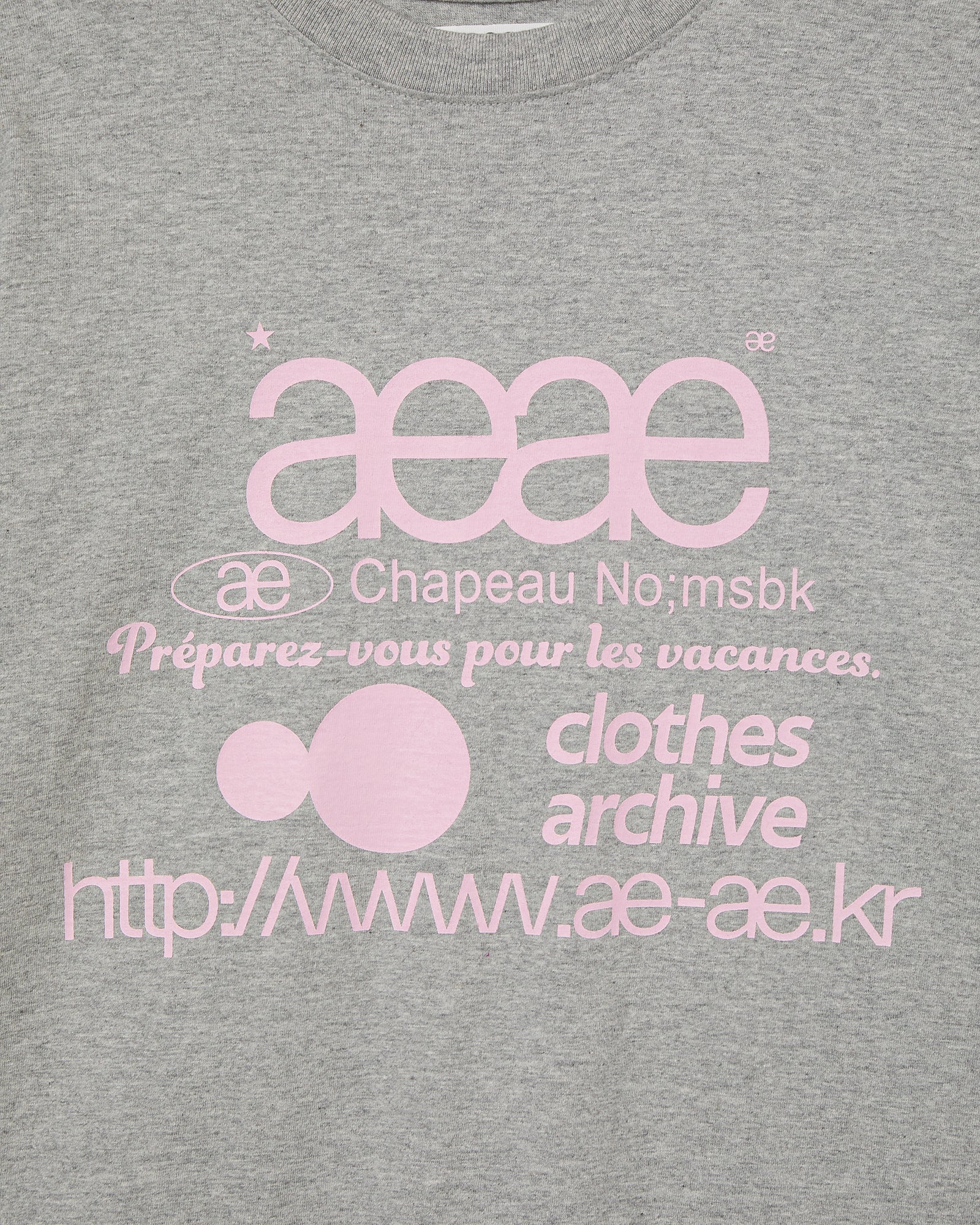 WEB LOGO T-SHIRTS [GREY/PINK]
