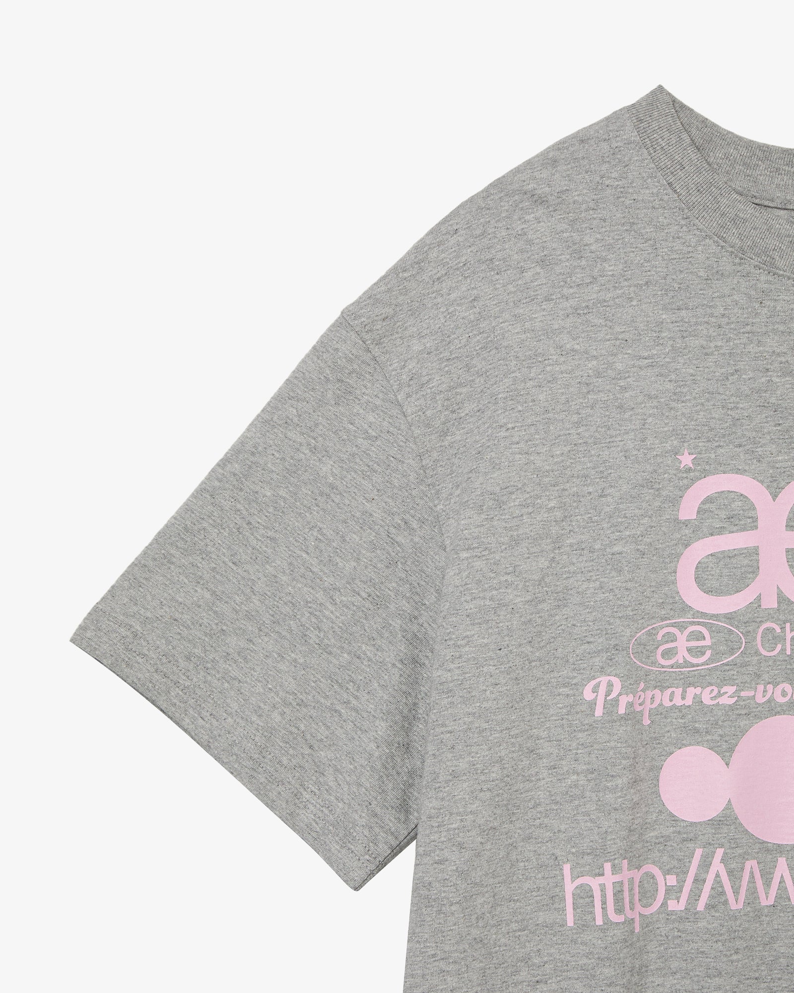WEB LOGO T-SHIRTS [GREY/PINK]