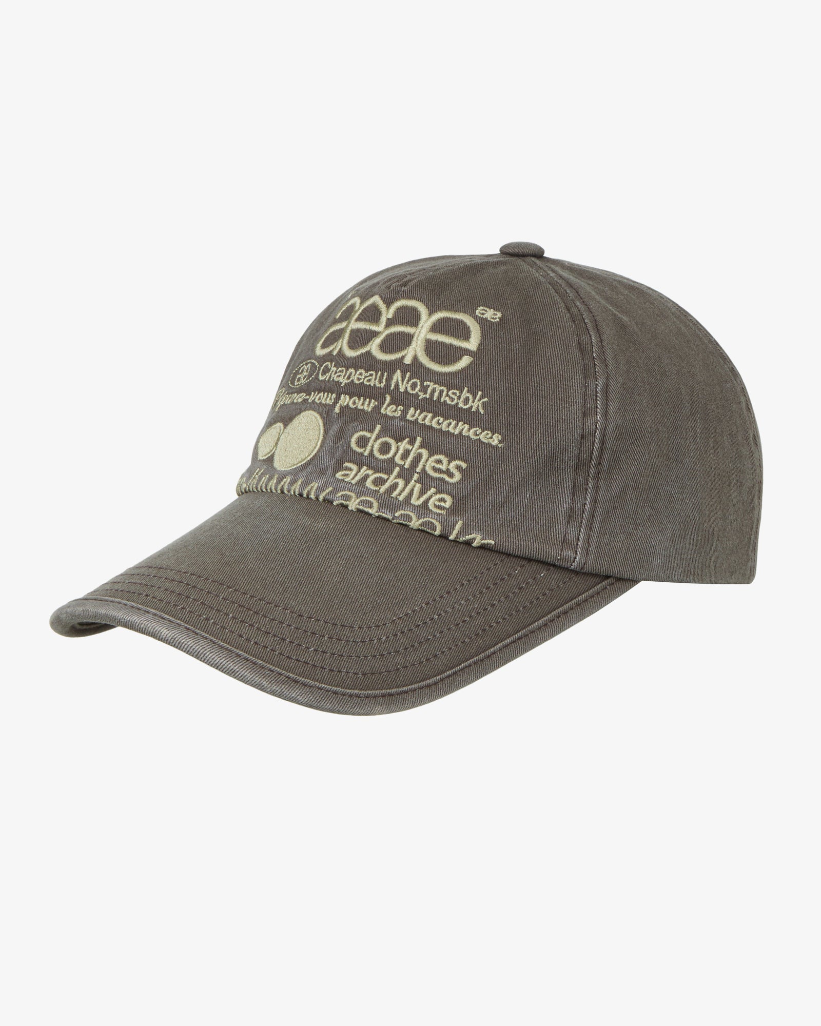 WEB LOGO WASHED 5 PANNEL BALL CAP [BROWN]