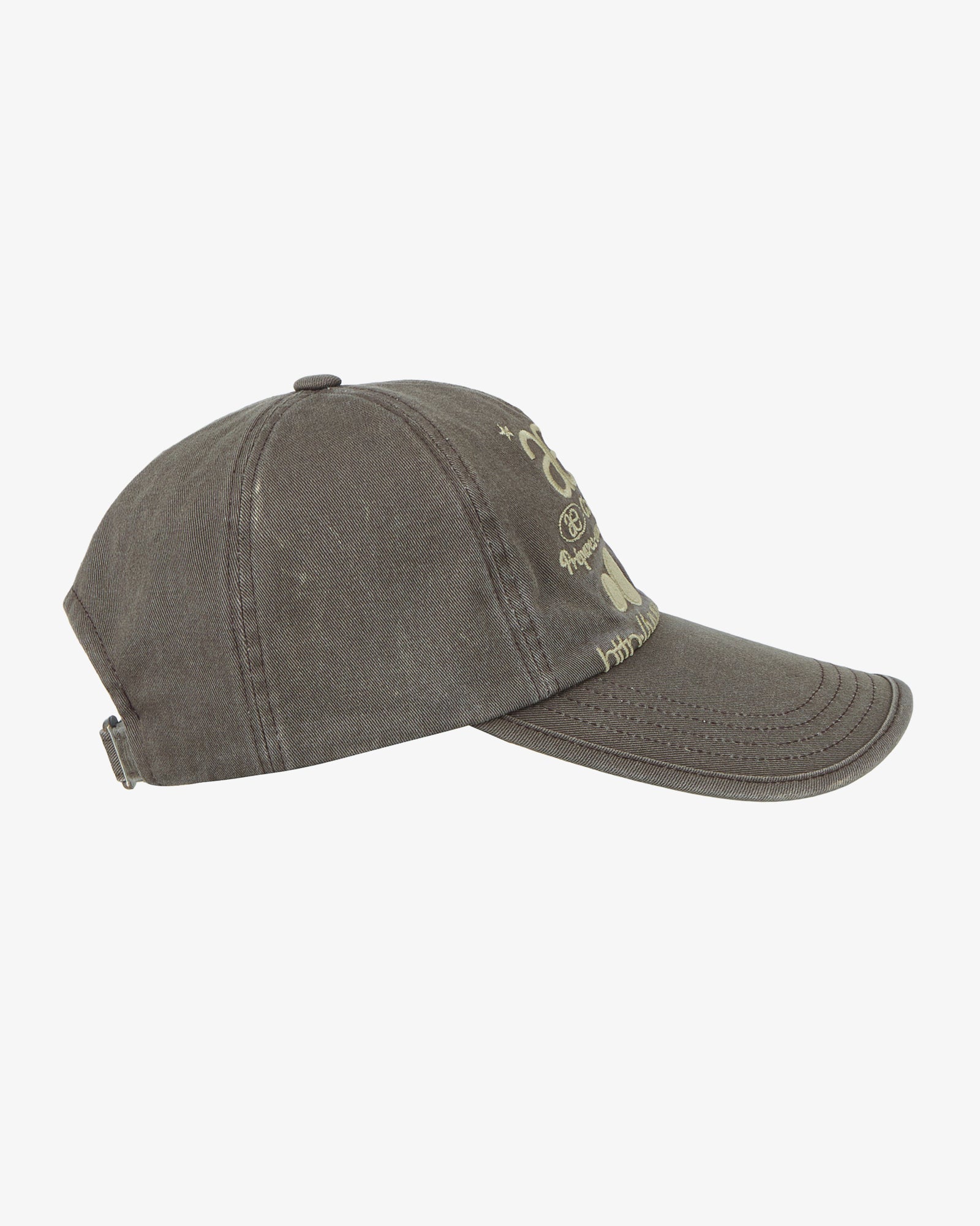 WEB LOGO WASHED 5 PANNEL BALL CAP [BROWN]