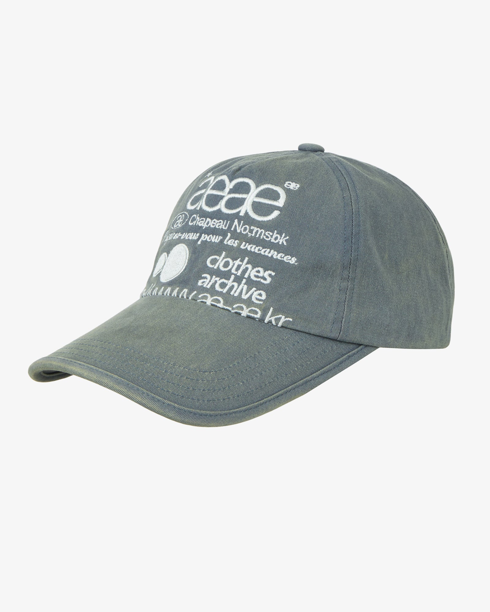 WEB LOGO WASHED 5 PANNEL BALL CAP [COPEN BLUE]