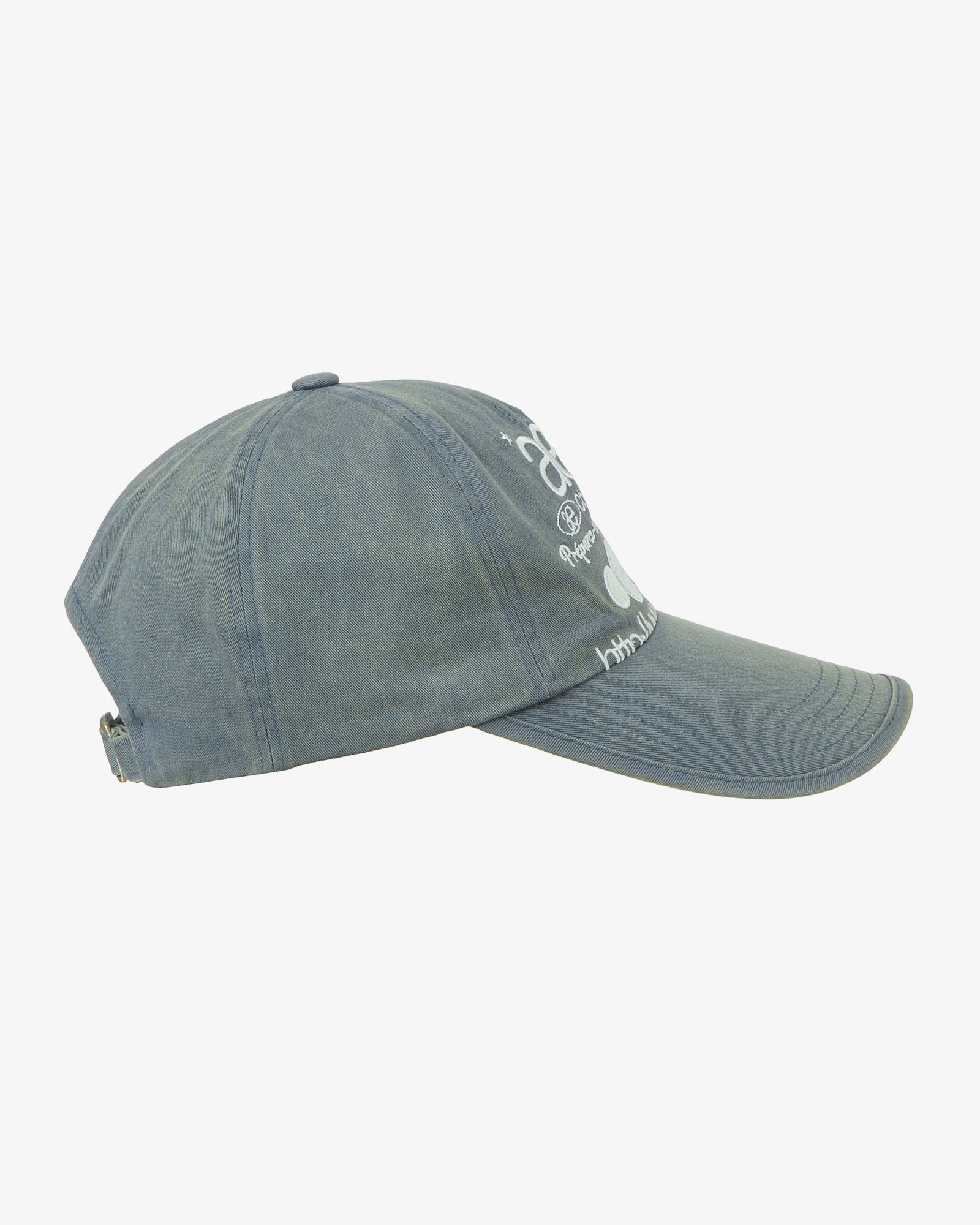 WEB LOGO WASHED 5 PANNEL BALL CAP [COPEN BLUE]