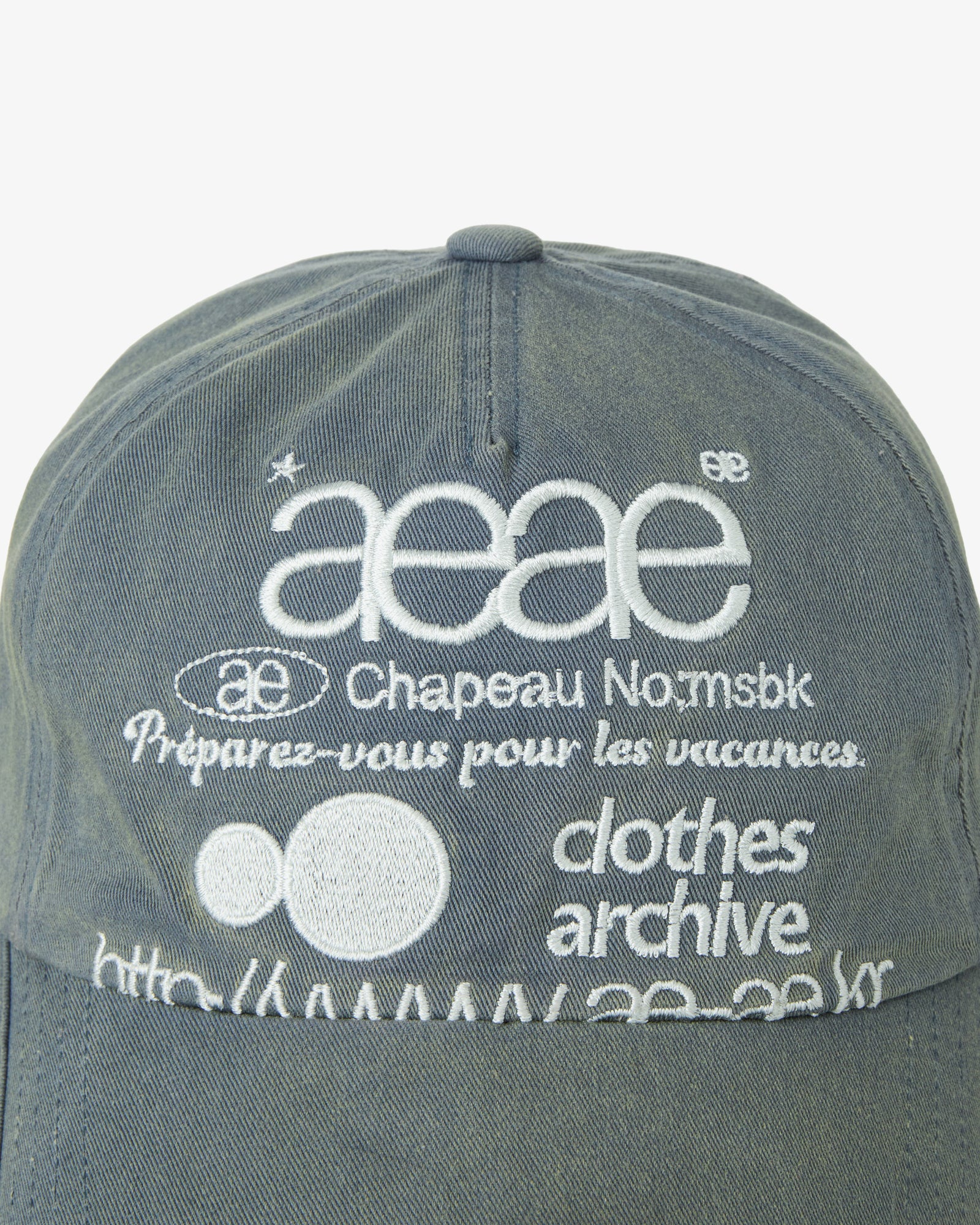 WEB LOGO WASHED 5 PANNEL BALL CAP [COPEN BLUE]