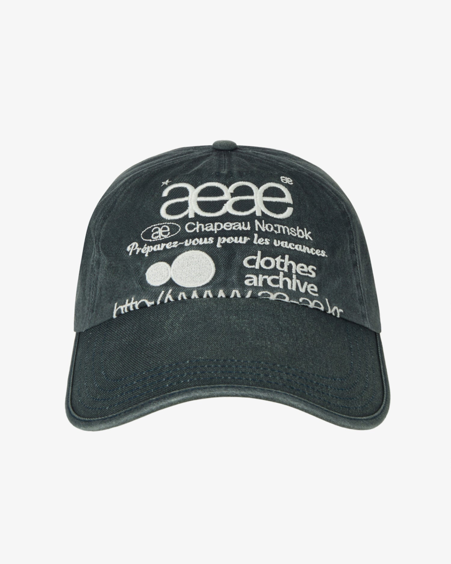 WEB LOGO WASHED 5 PANNEL BALL CAP [NAVY]