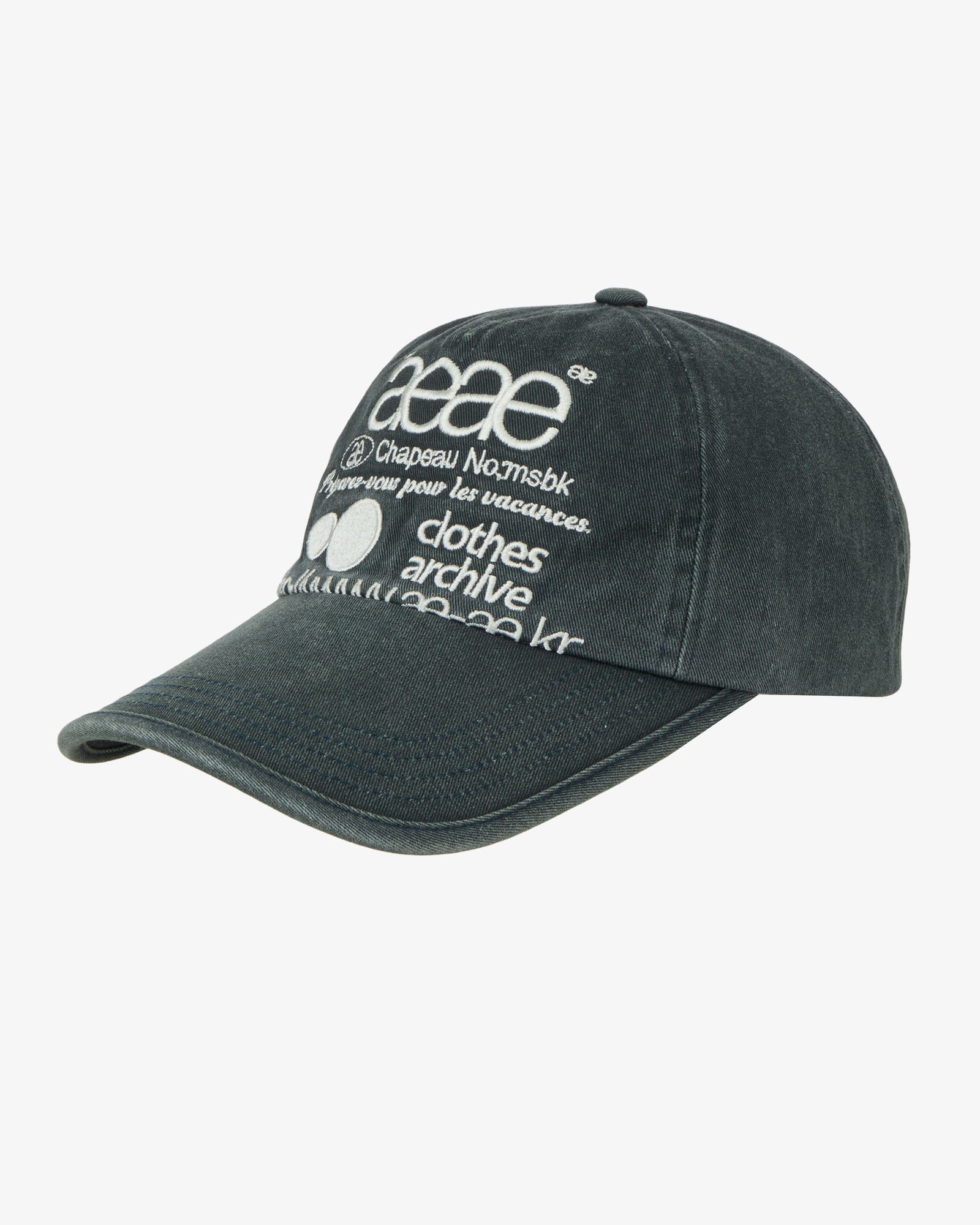 WEB LOGO WASHED 5 PANNEL BALL CAP [NAVY]