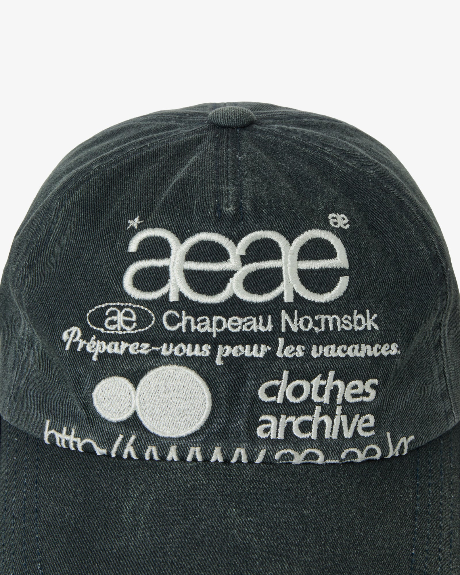 WEB LOGO WASHED 5 PANNEL BALL CAP [NAVY]