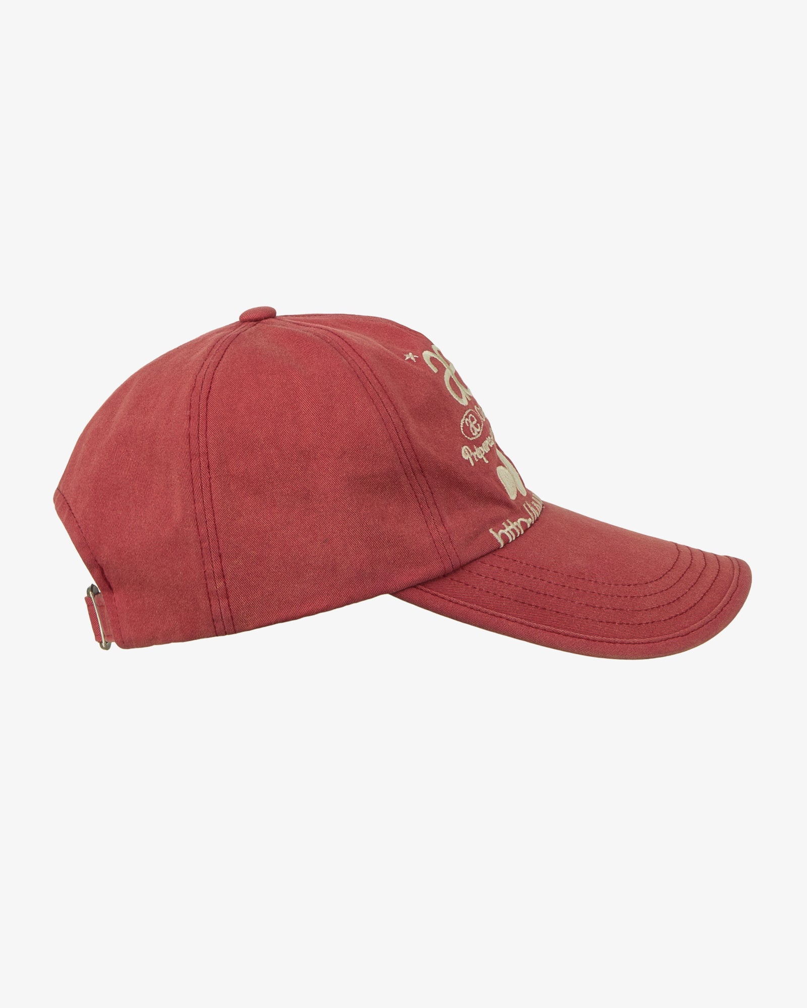 WEB LOGO WASHED 5 PANNEL BALL CAP [RED]