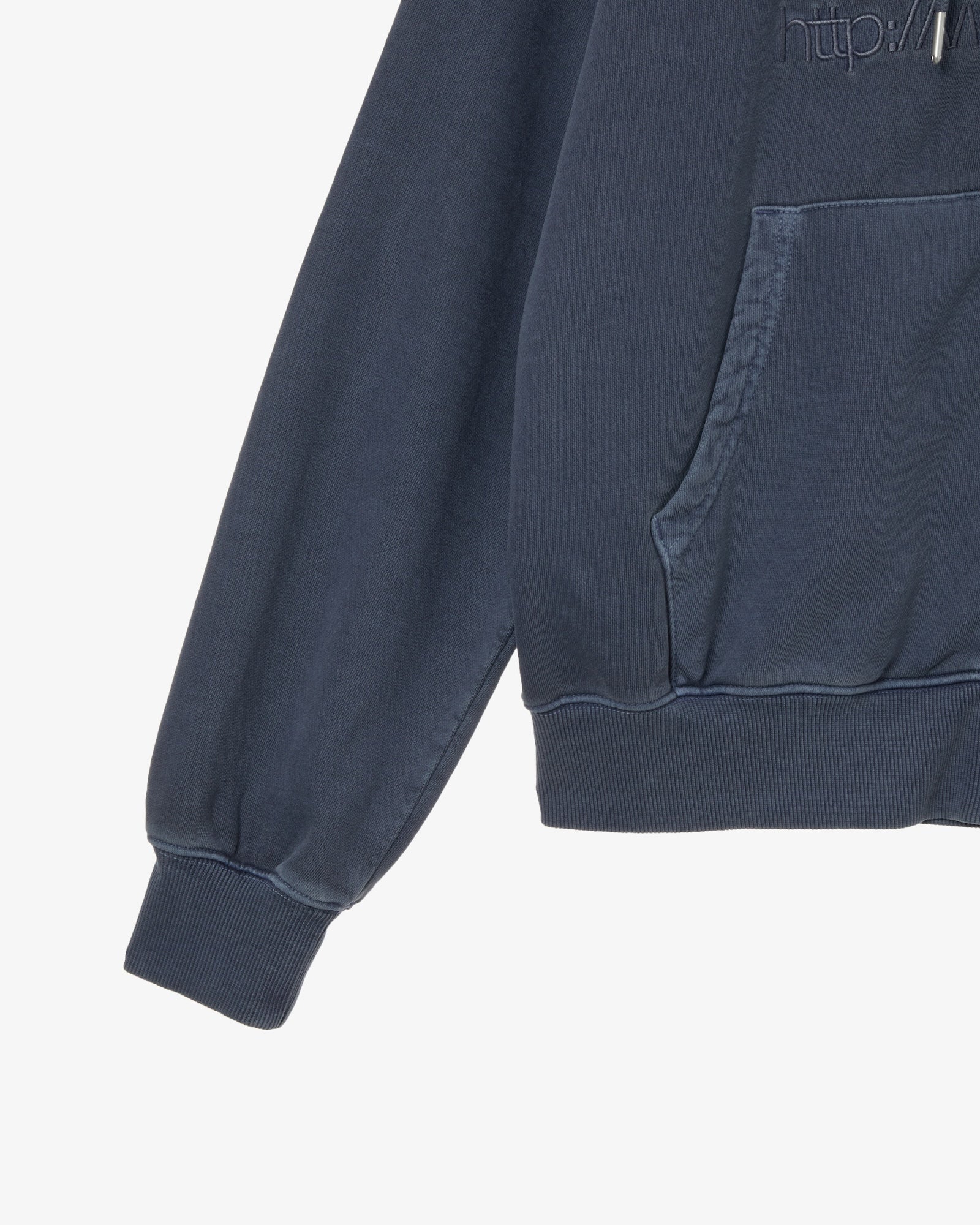 WEB LOGO WASHED HOOD ZIP UP [NAVY]