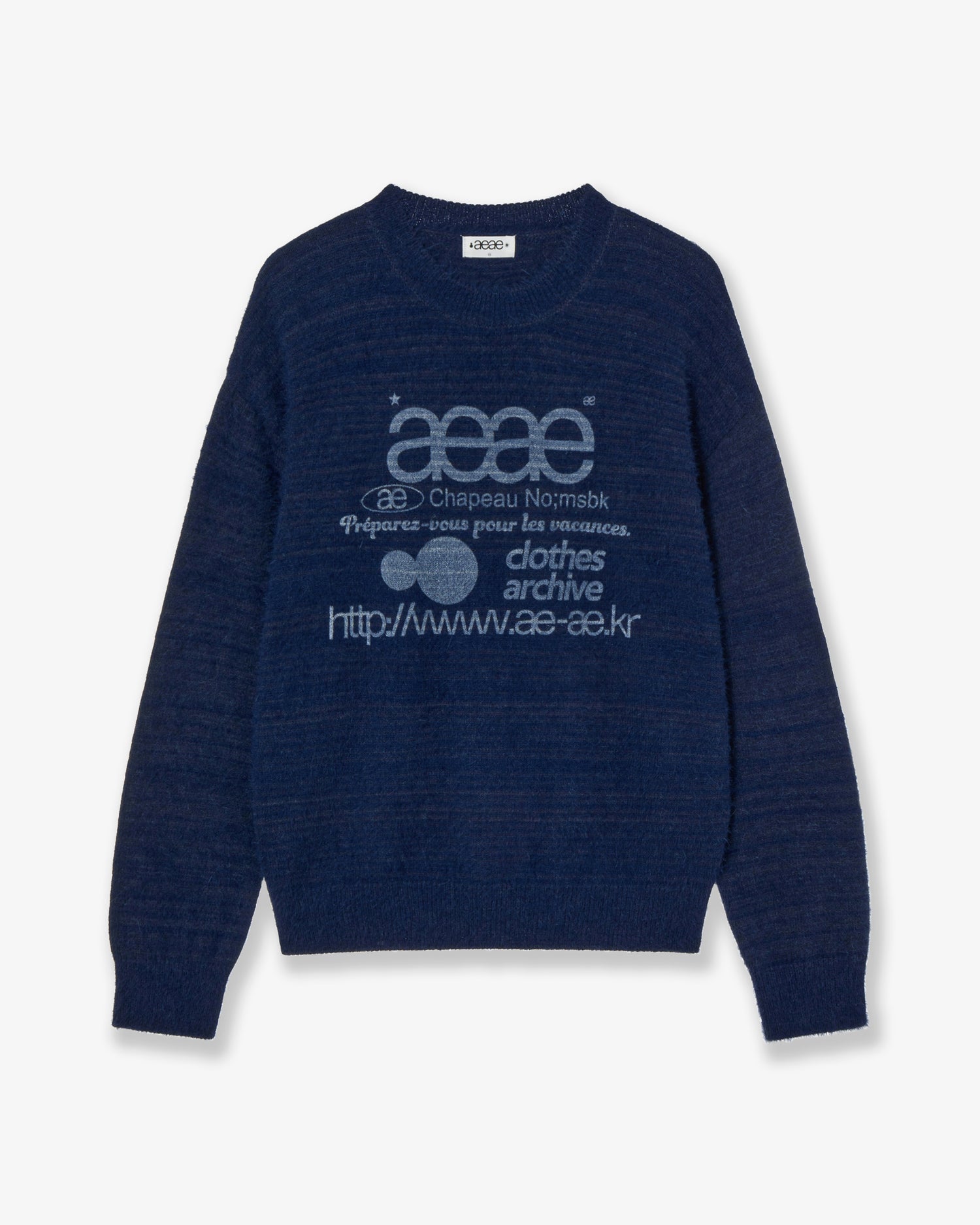 WEB LOGO KNIT PULLOVER [BLUE]