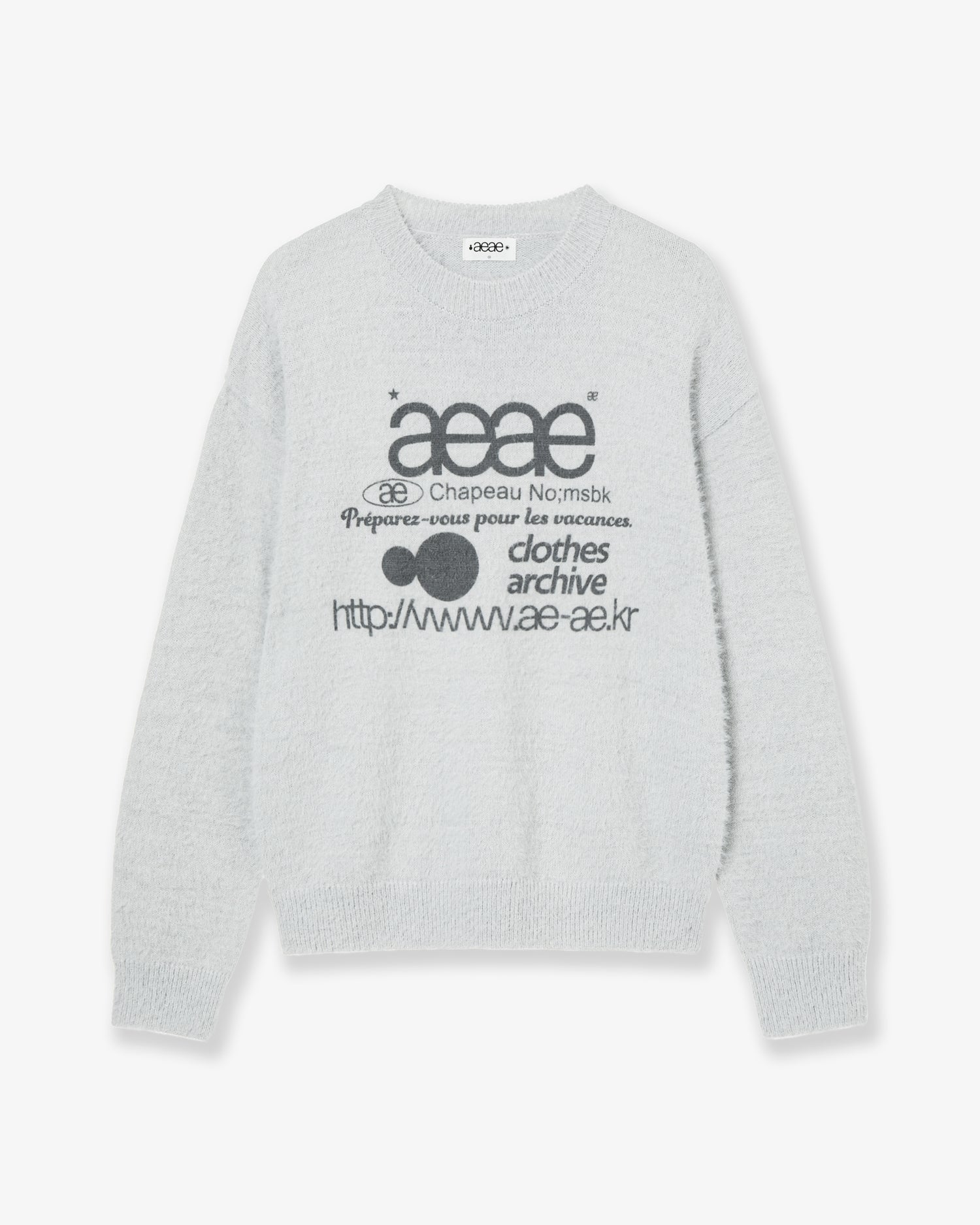 WEB LOGO KNIT PULLOVER [LIGHT GREY]