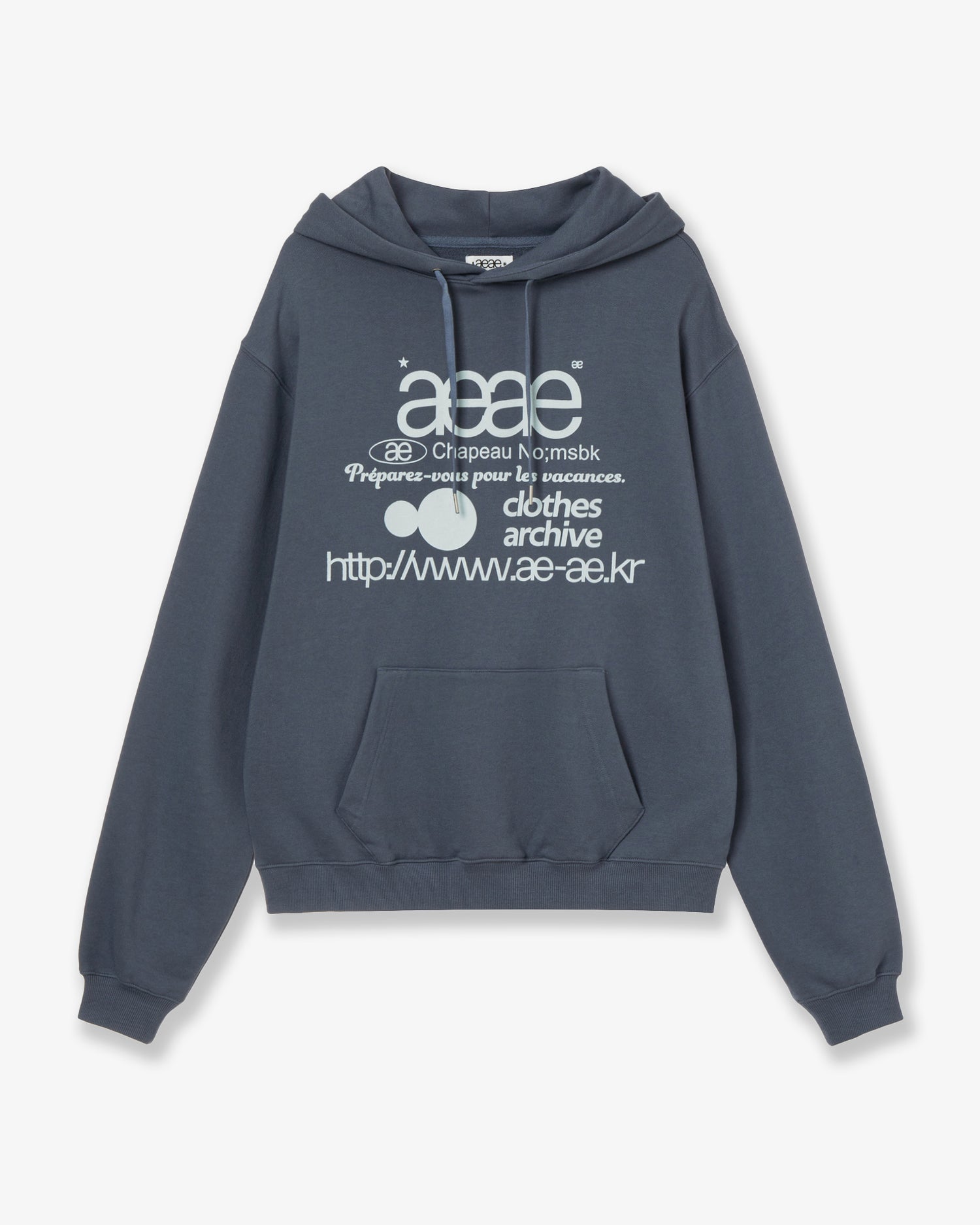 WEB LOGO LOOSED HOODIE [ASH BLUE]