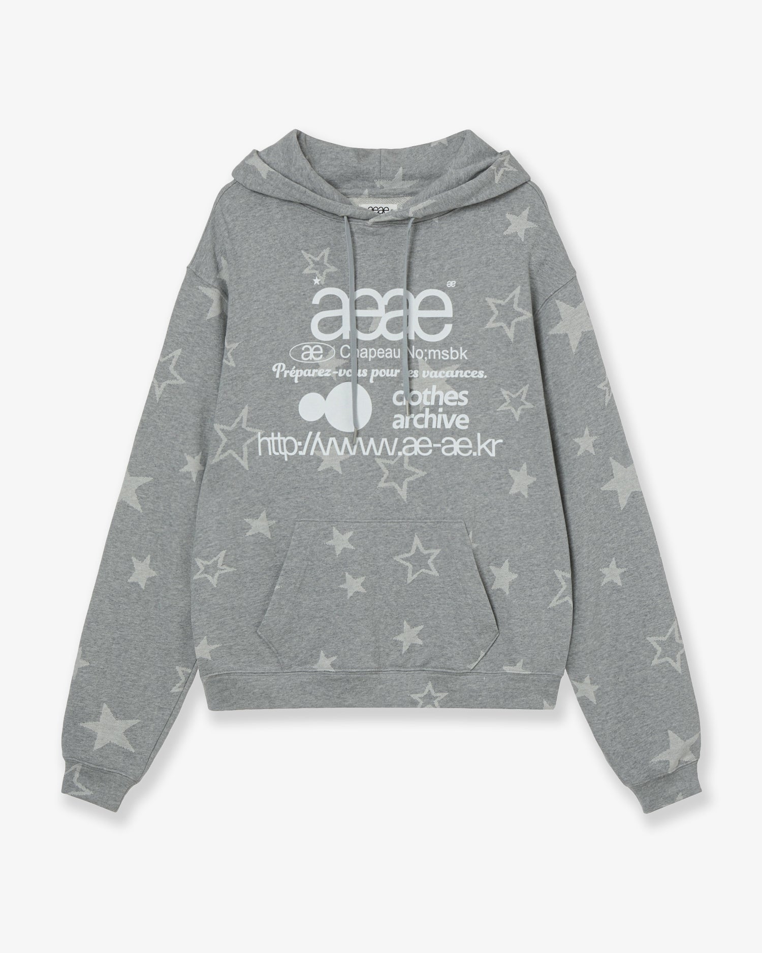 WEB LOGO STAR LOOSED HOODIE [GREY]
