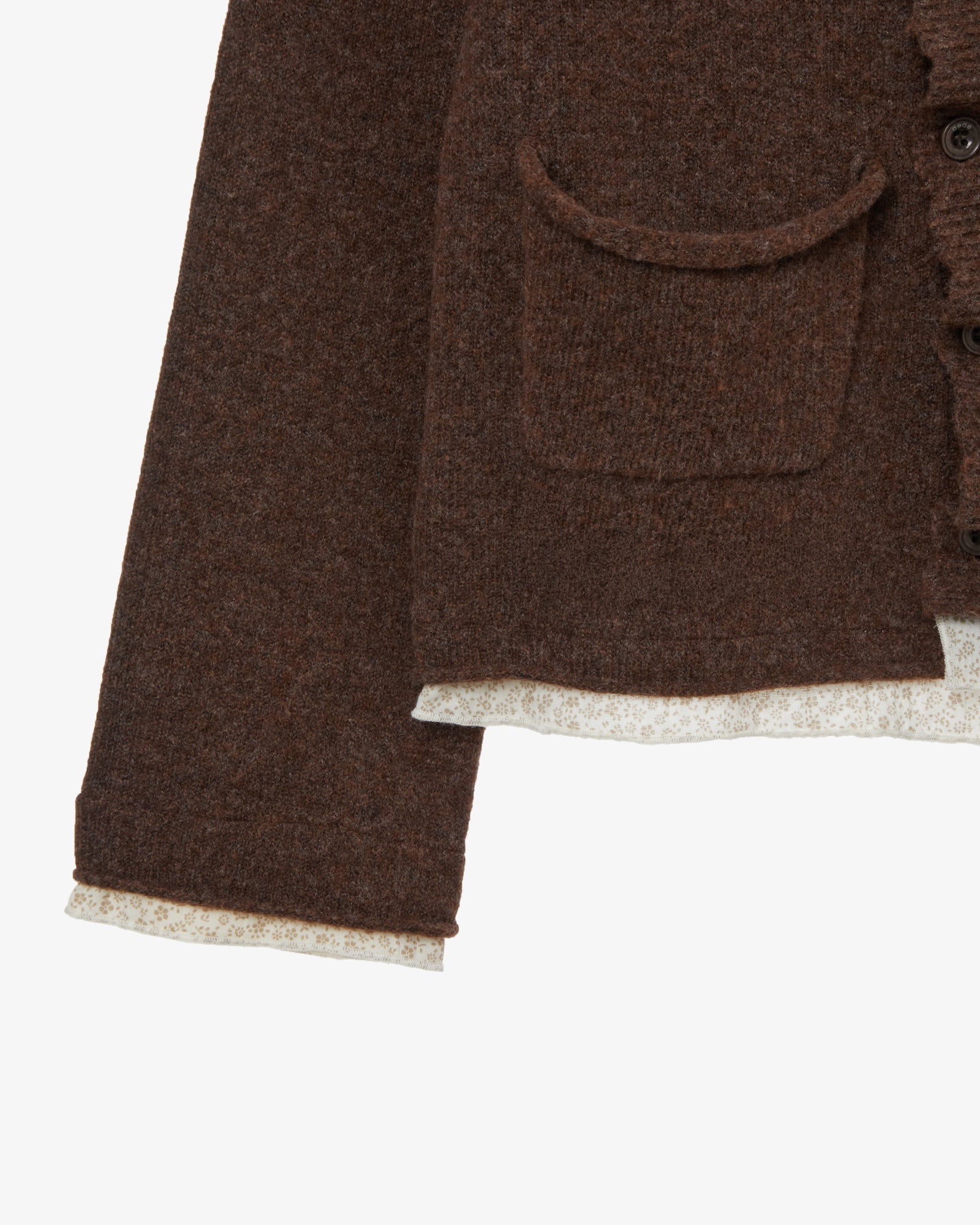 WRINKLE LAYERED CARDIGAN [BROWN]