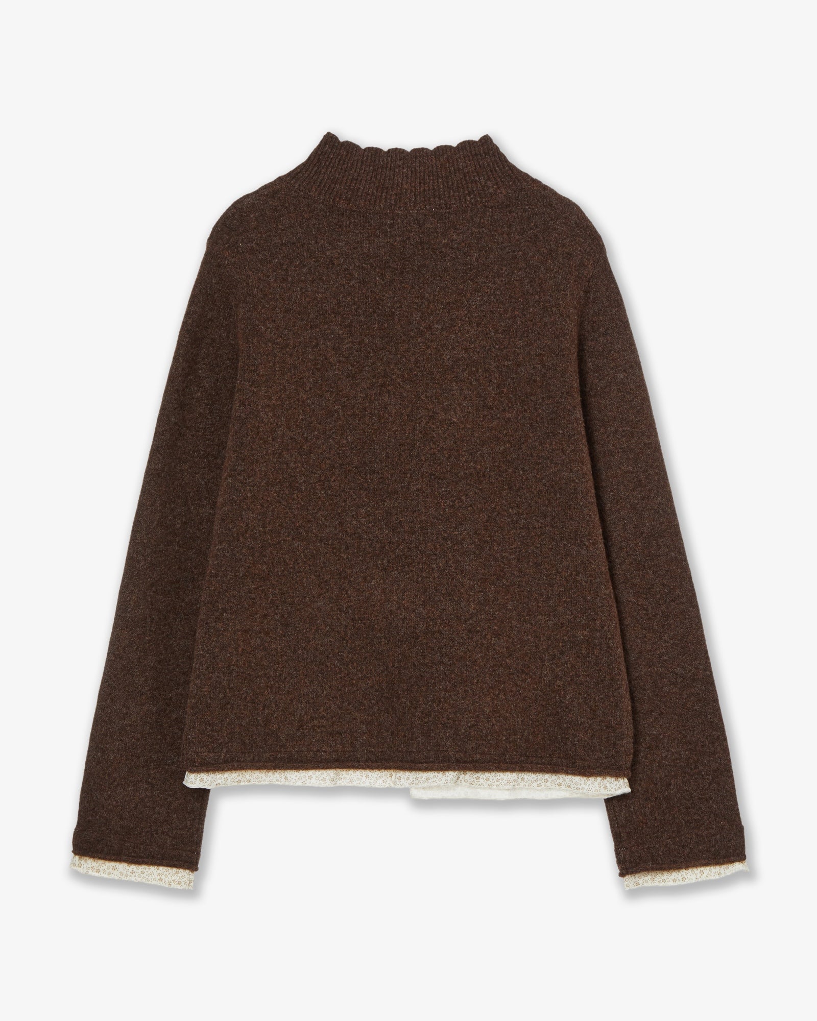 WRINKLE LAYERED CARDIGAN [BROWN]