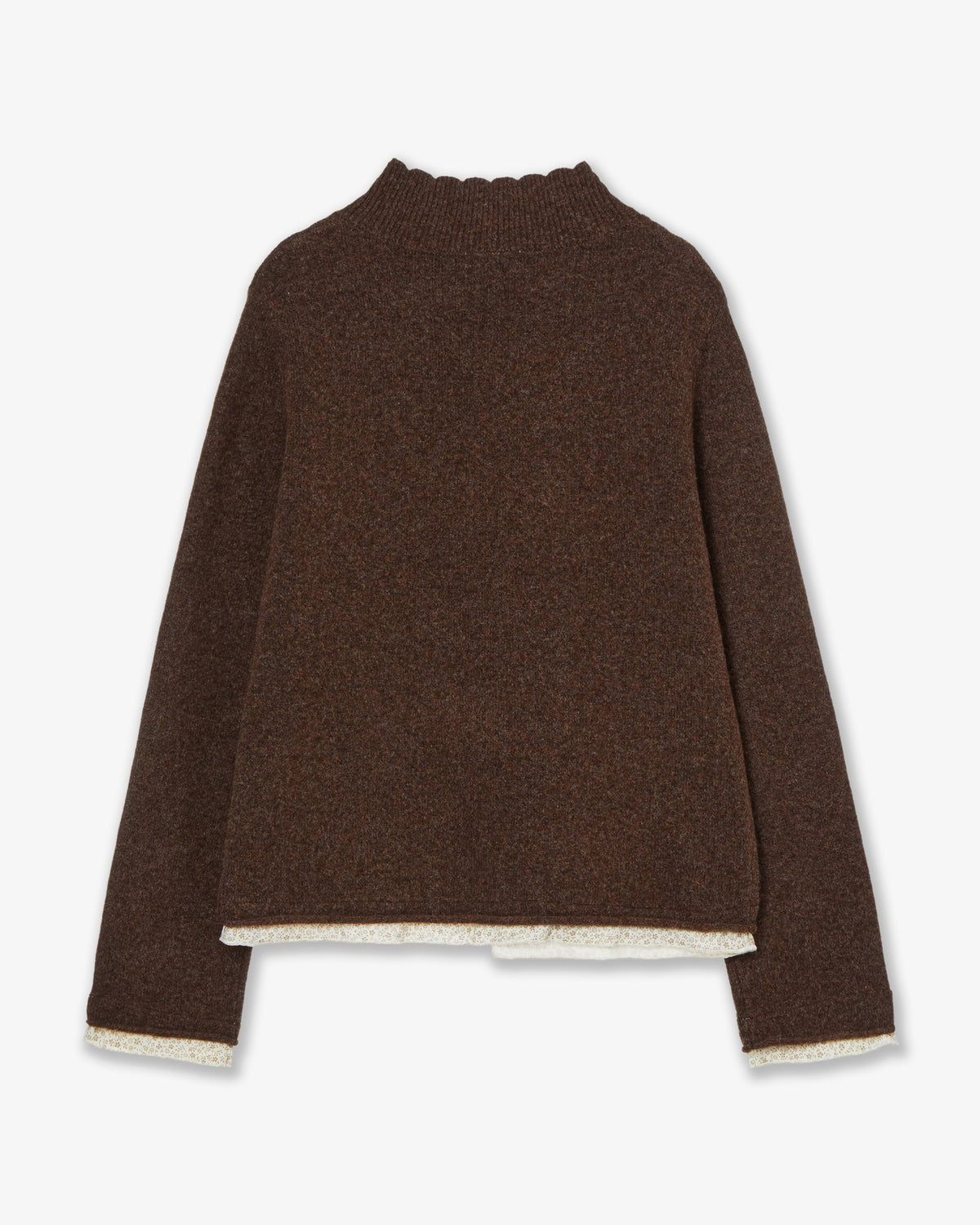 WRINKLE LAYERED CARDIGAN [BROWN]