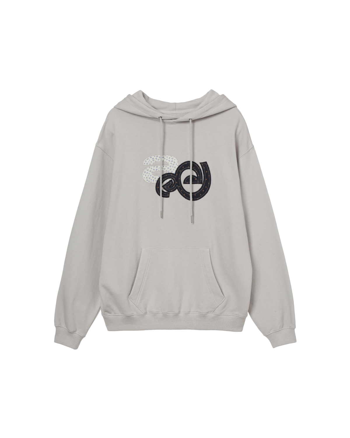 APPLIQUE FLOWER LOGO HOODIE [ASH]