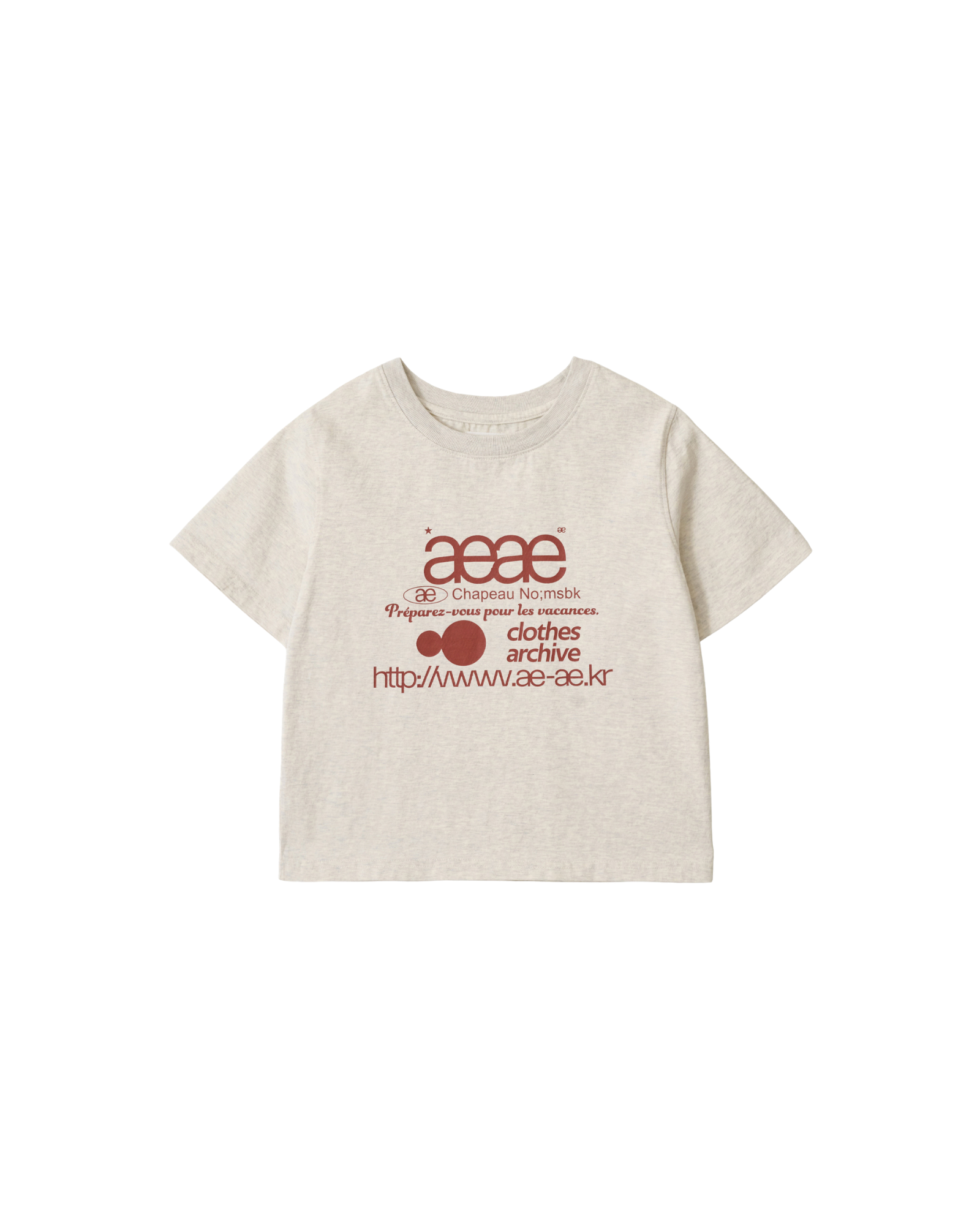 WEB LOGO CROP T-SHIRTS [OATMEAL]