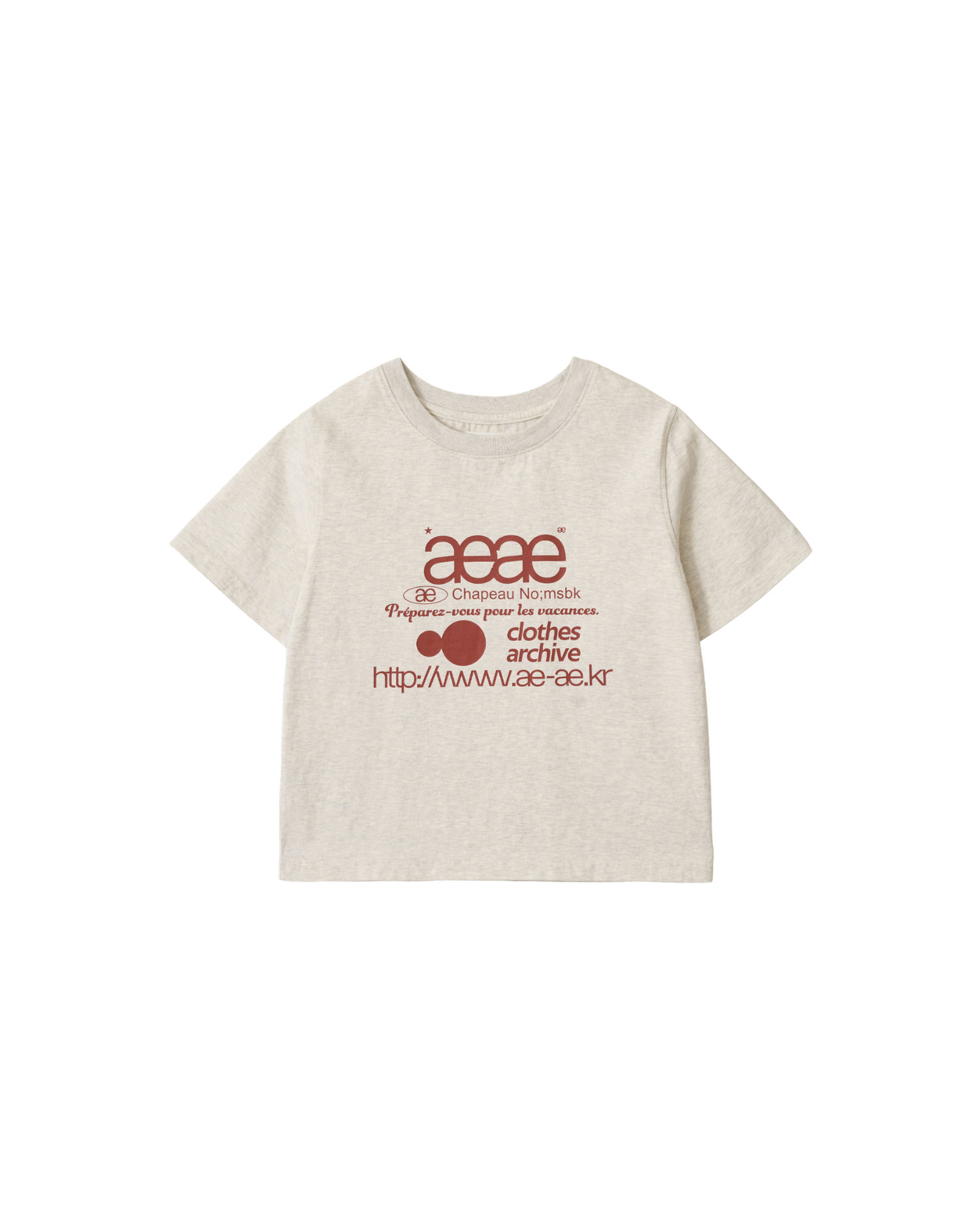 WEB LOGO CROP T-SHIRTS [OATMEAL]